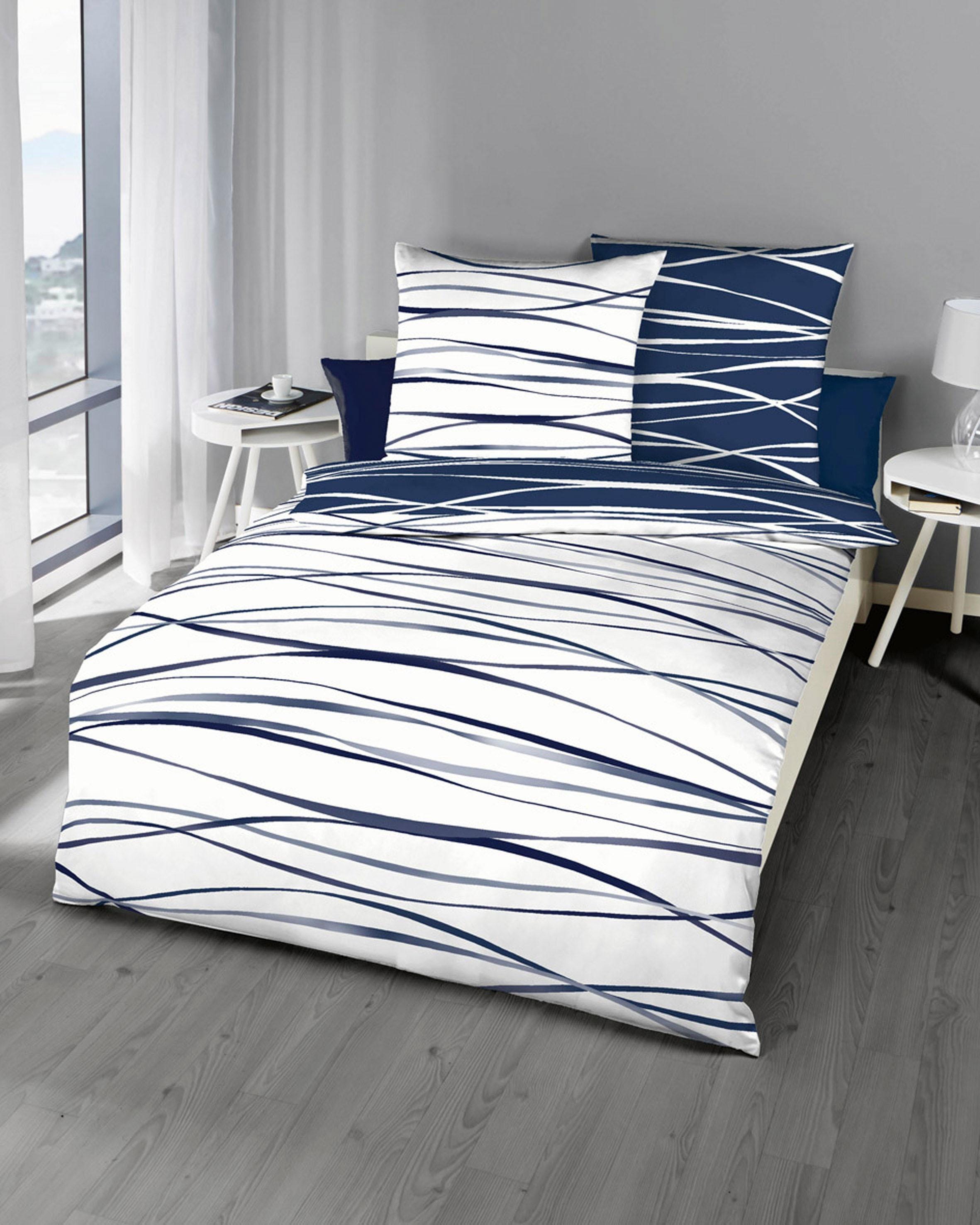 Kaeppel Wendebettwäsche "Motion" 3 tlg. Mit feinen Wellenlinien günstig online kaufen