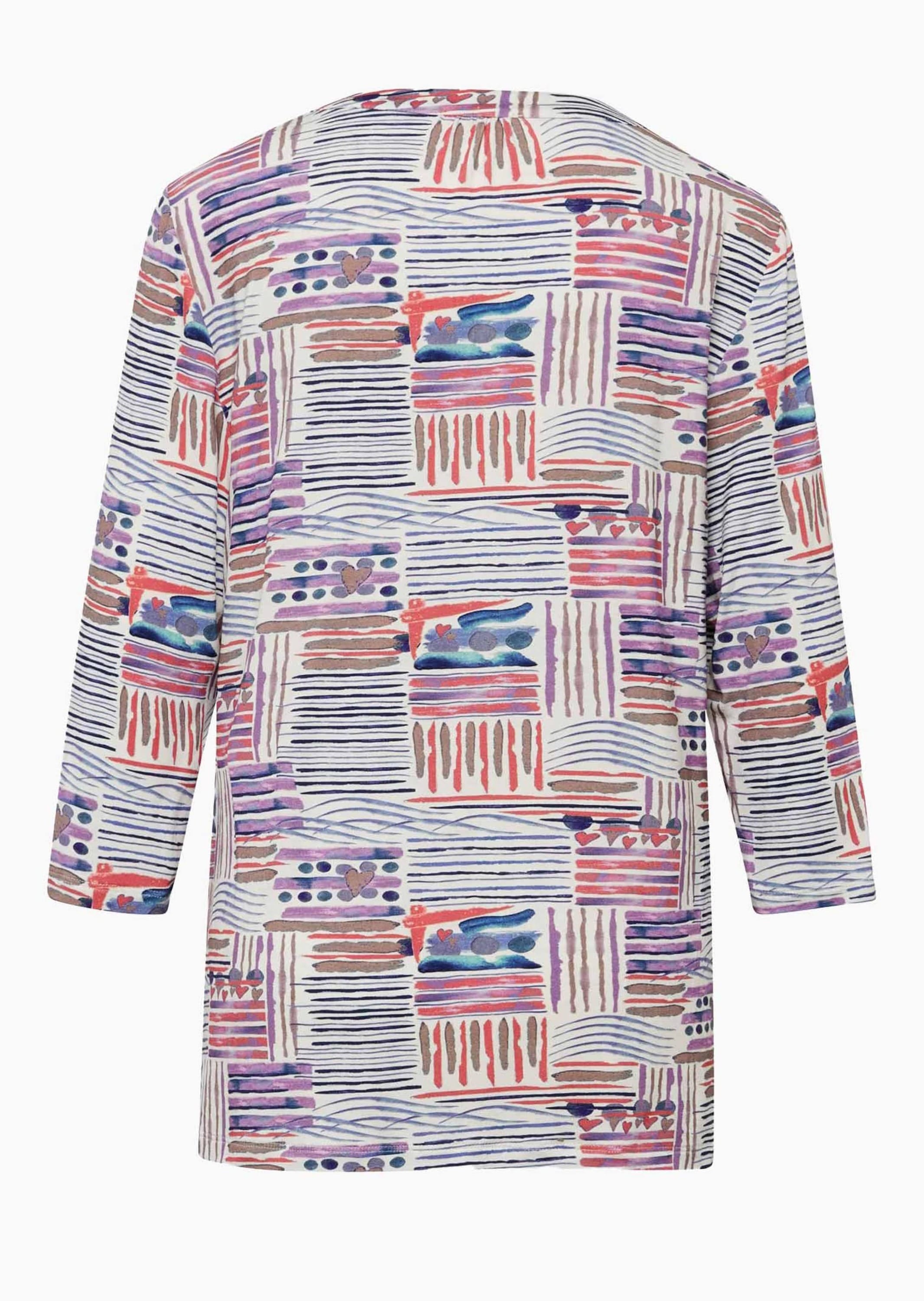 GOLDNER Print-Shirt »Kurzgröße Tunika-Druckshirt mit Stehkragen«