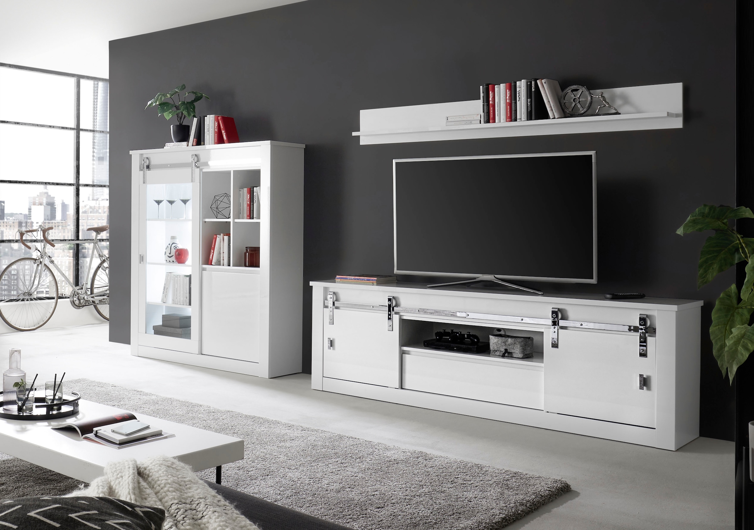 Home affaire Wandboard »Daytona, modernes Wandregal, Wandhalter mit Ablagefläche, 183 cm breit« vielseitig einsetzbares Hängeregal