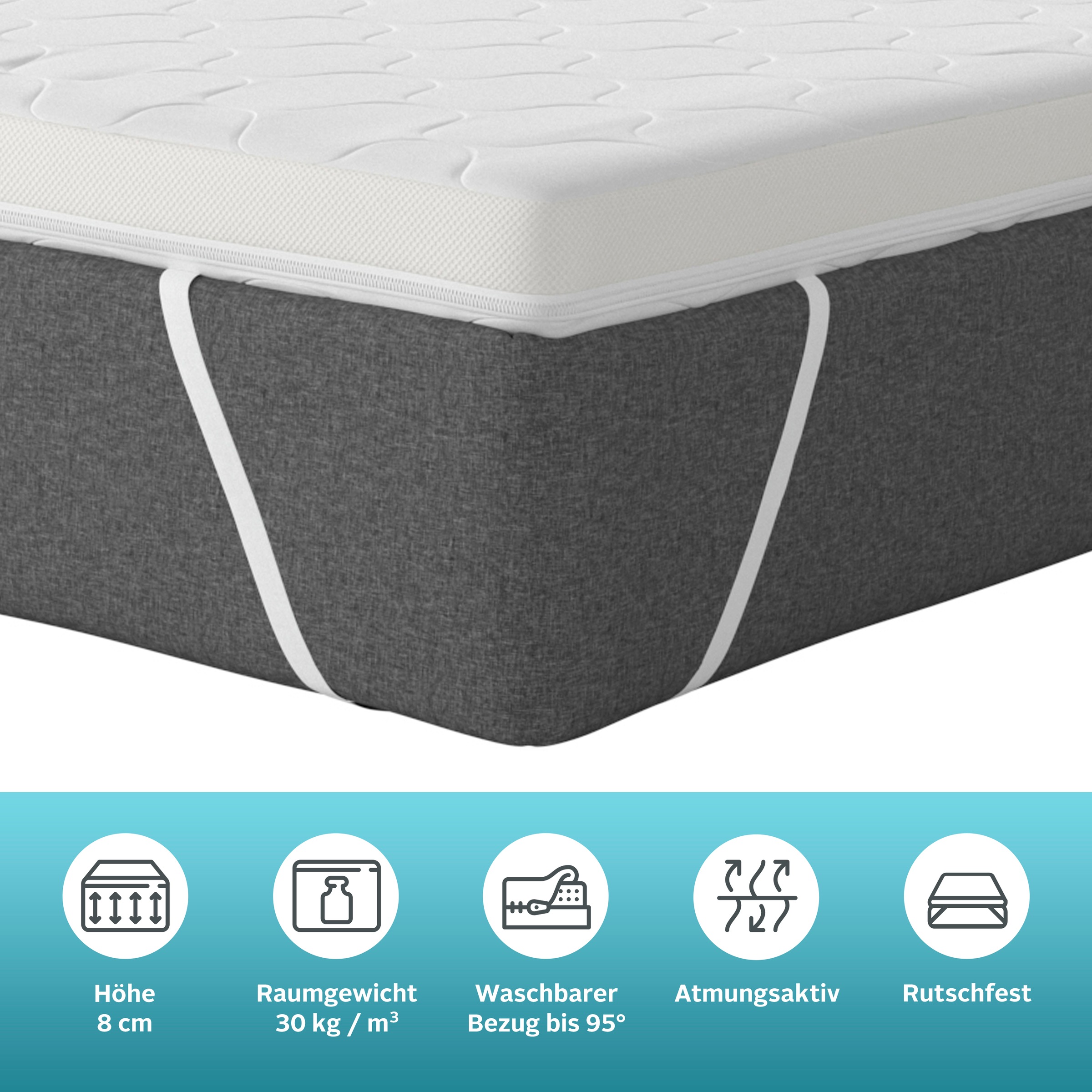 Thumbnail - my home Topper "Polly Plus XXL ECO, Topper ideal für Boxspringmatratzen" Topper in 90x200, 140x200, über 2.600 positive ...