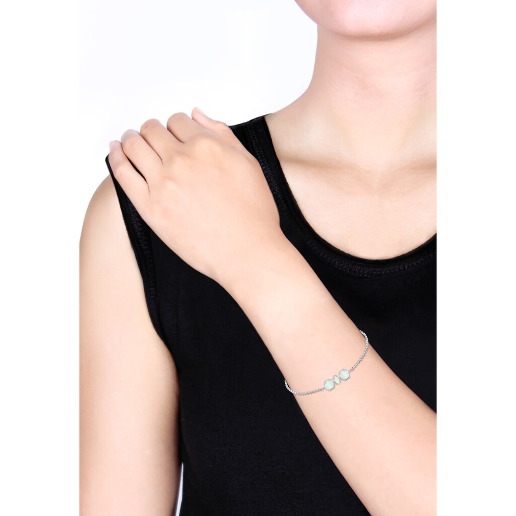 Elli Armband »Armkettchen Synthetischer Opal Trend 925 Silber«