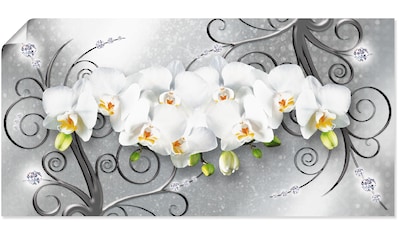 Artland Wandbild »weiße Orchideen auf Ornamenten«, Blumenbilder, (1 St.), in vielen... kaufen