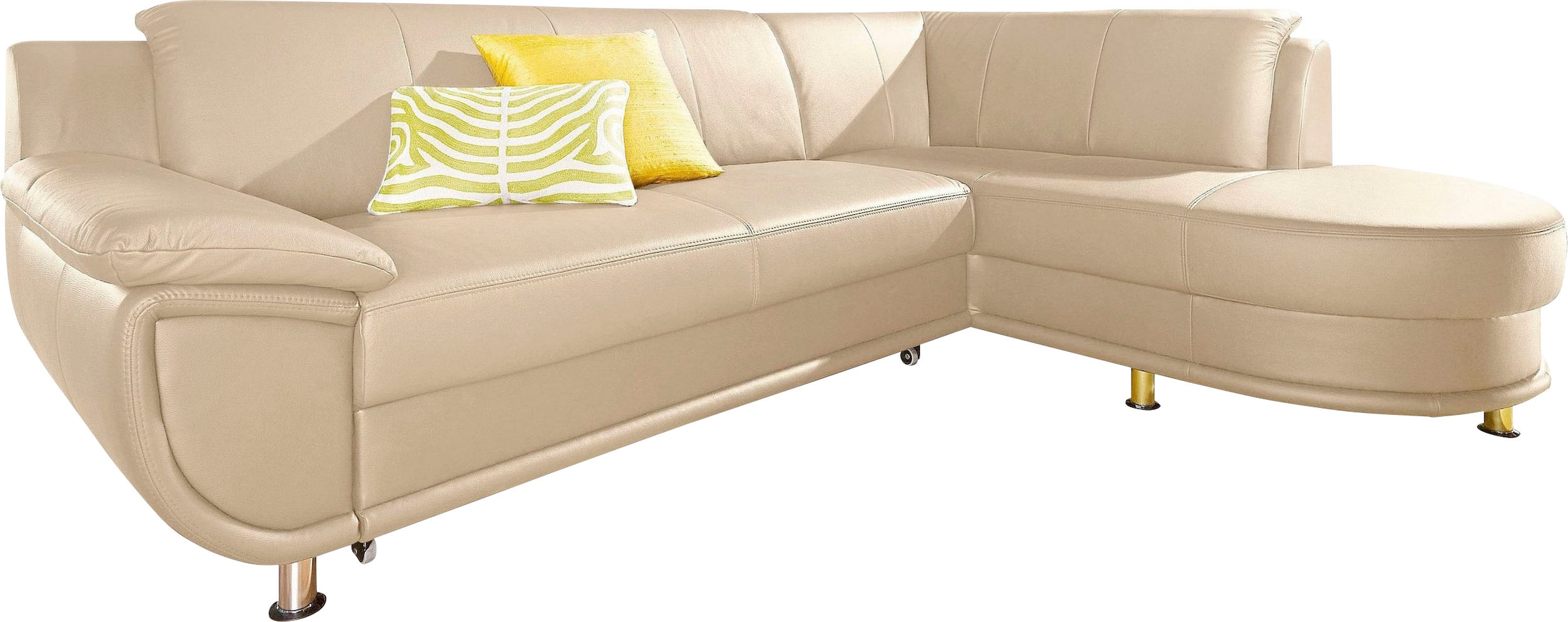 TRENDMANUFAKTUR Ecksofa »Rondo, zeitlos und elegant, OTTOs Choice, bequem, L-Form«, wahlweise mit Federkern, wahlweise mit Bettfunktion