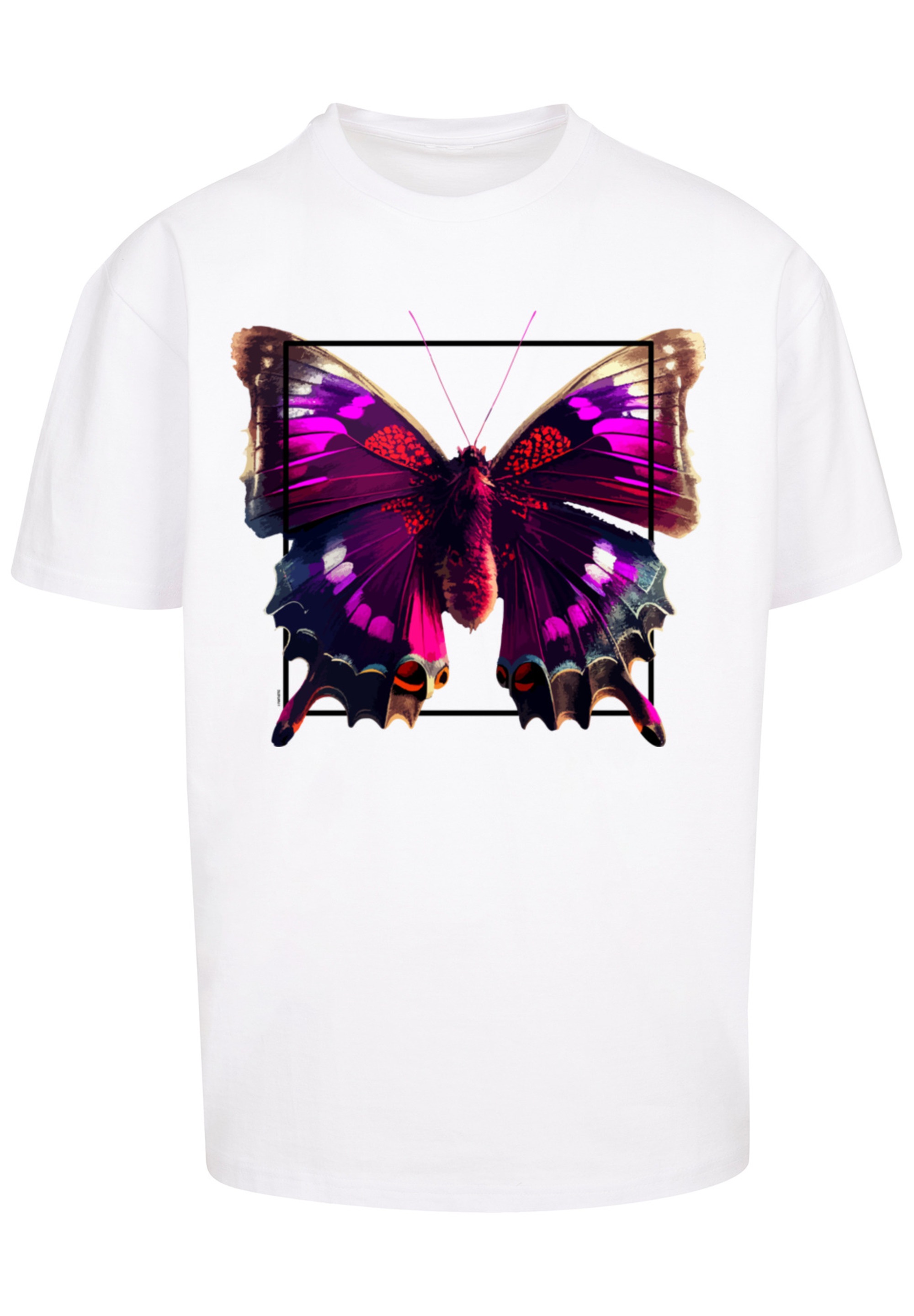 F4NT4STIC T-Shirt »Pink Schmetterling OVERSIZE TEE«, Print