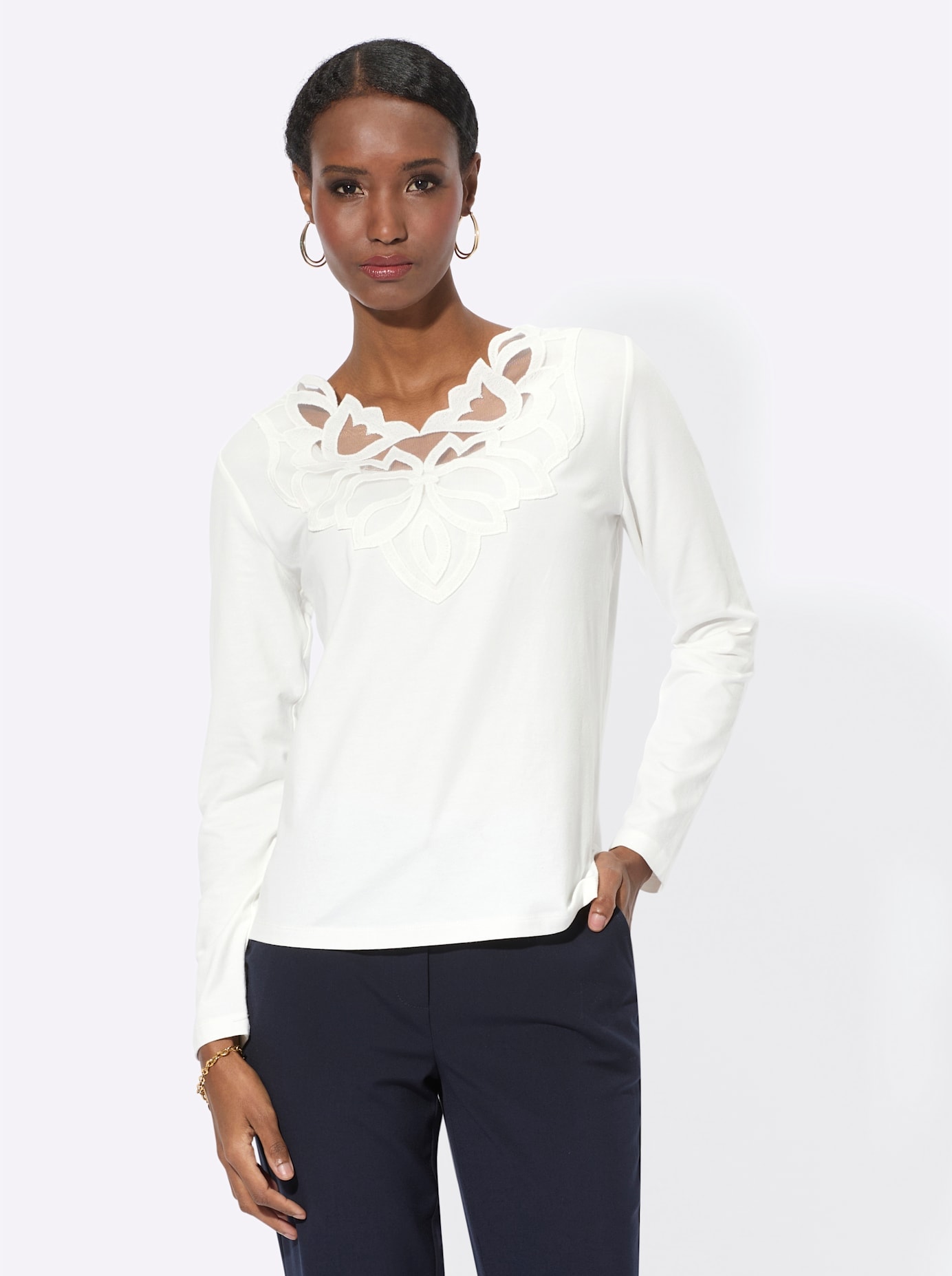 creation L Langarmshirt »Modal-Baumwoll-Shirt«, (1 tlg.)