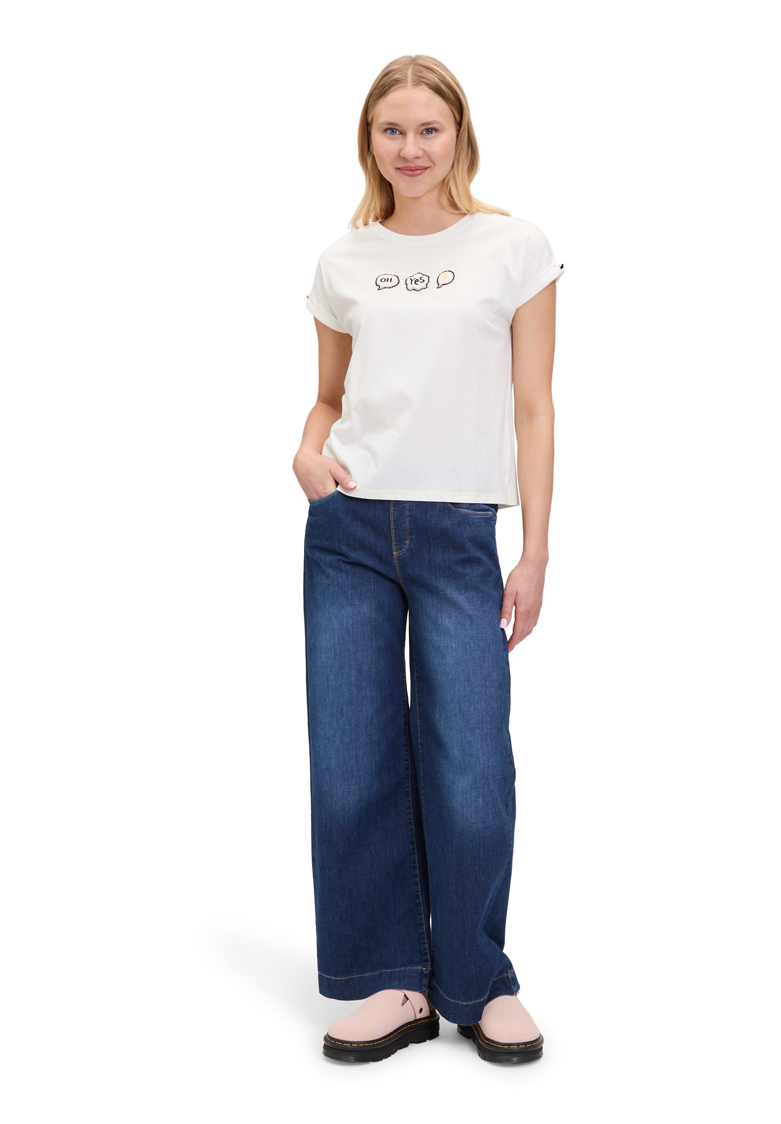 Cartoon Kurzarmshirt »Cartoon Damen Baumwollshirt mit Ärmelaufschlag«, (1 tlg.)