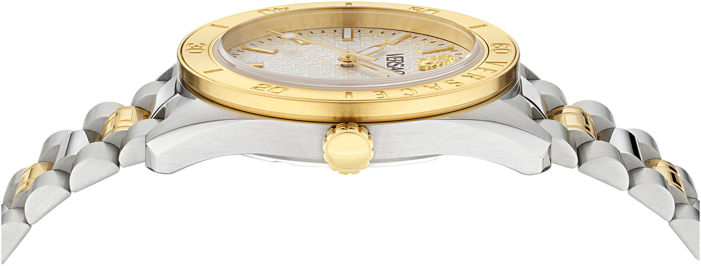 Versace Quarzuhr »V DOME«, Armbanduhr, Herrenuhr, Swiss Made, Leuchtindizes (Zifferblatt), Datum