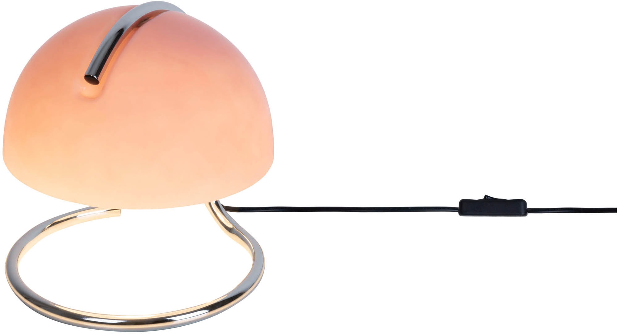näve Tischleuchte »Burano«, 1 flammig, Leuchtmittel E27 | ohne Leuchtmittel, halbkugelförmiger Glasschirm, 1x E27, Zuleitung schwarz 150cm