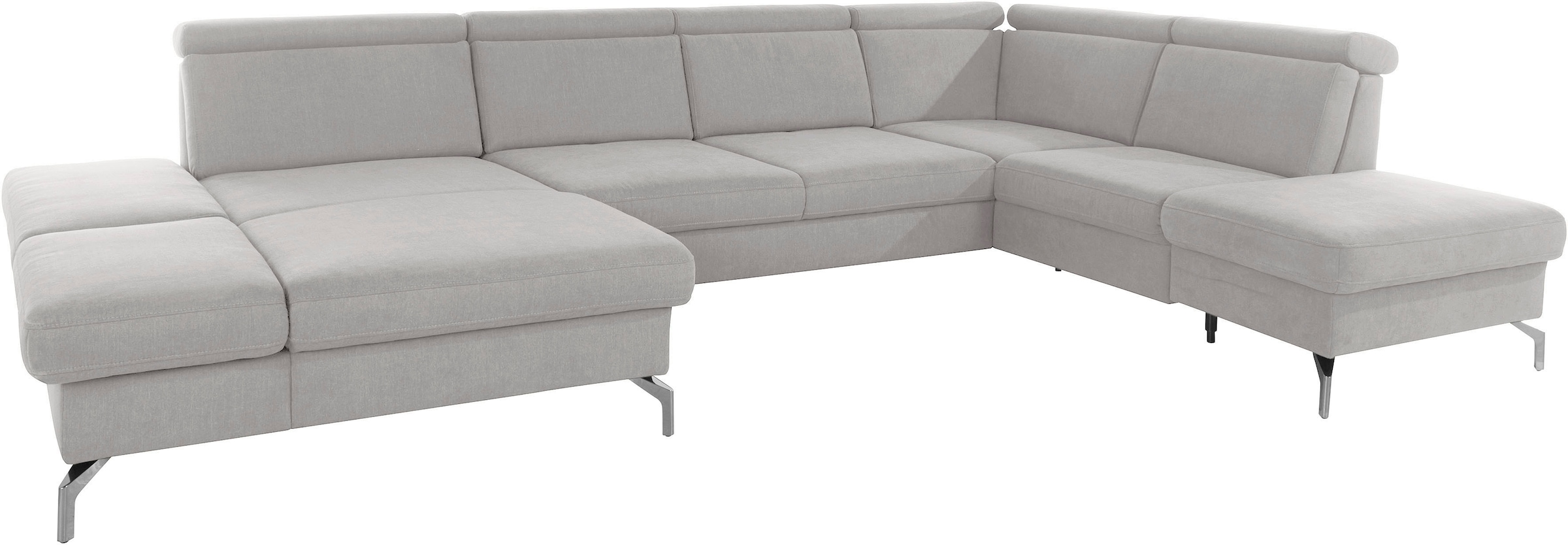 sit&more Wohnlandschaft »Brisbane U-Form«, Fußhöhe 15 cm, inklusive Sitztiefen-, Armteil- und Kopfteilverstellung