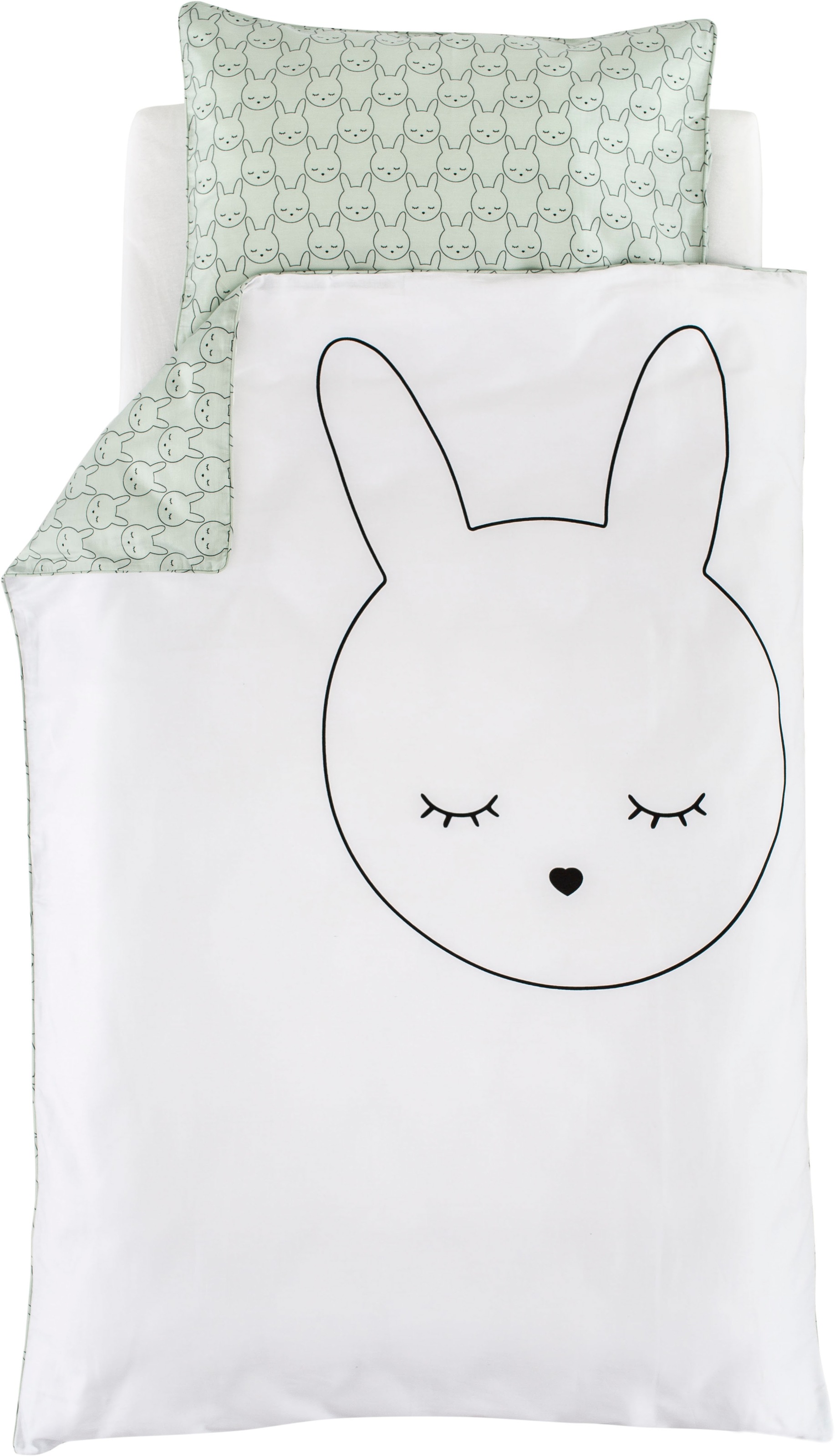 Träumeland Herren Weiß Mint Babybettwäsche "Kuschelweiche Bettwäsche Kuschelhase" 2 Stk. von Baur