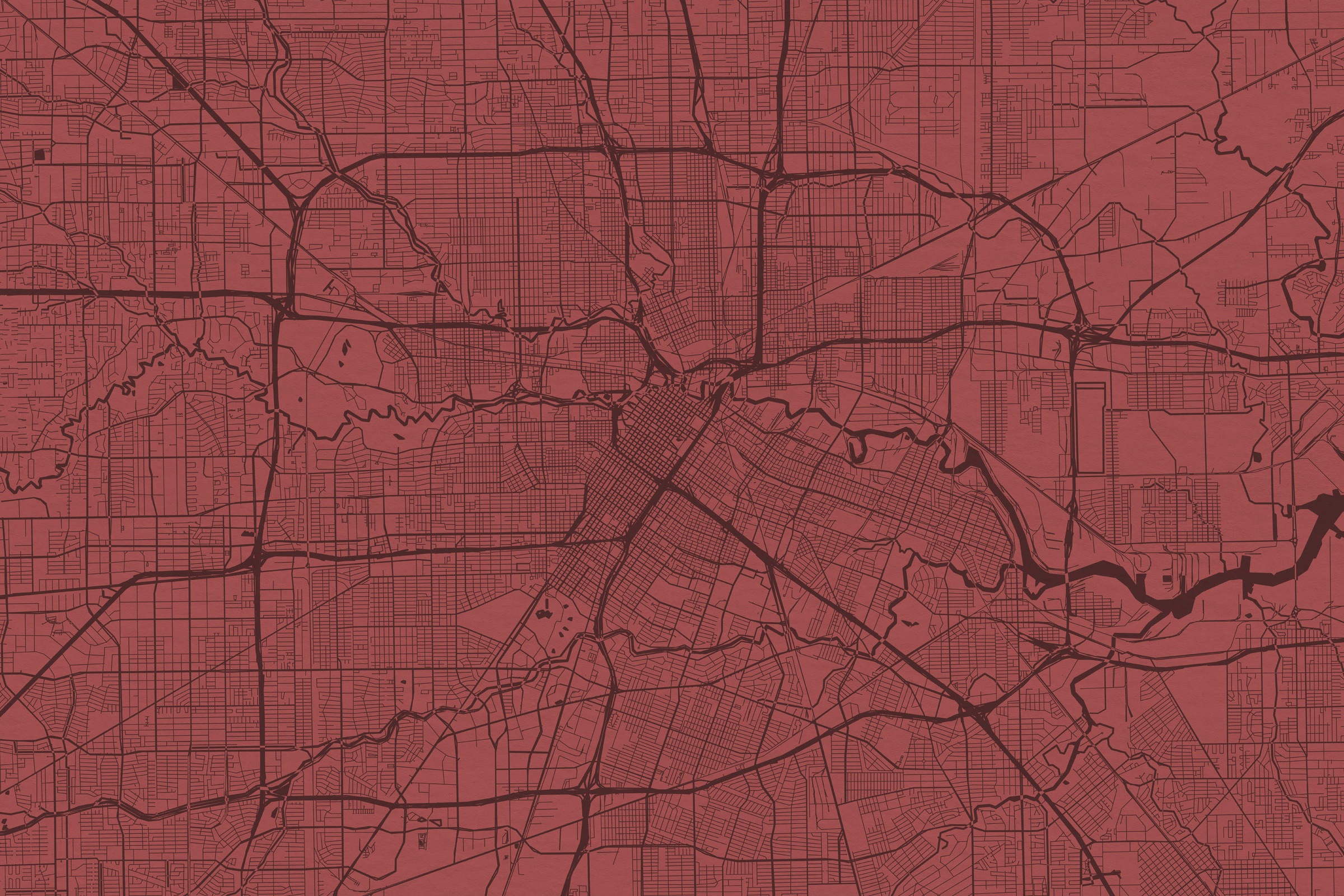 A.S. Création Leinwandbild »metropolitan 3«, Modern, (1 St.), Keilrahmen Bild Stadtplan Karte Rot