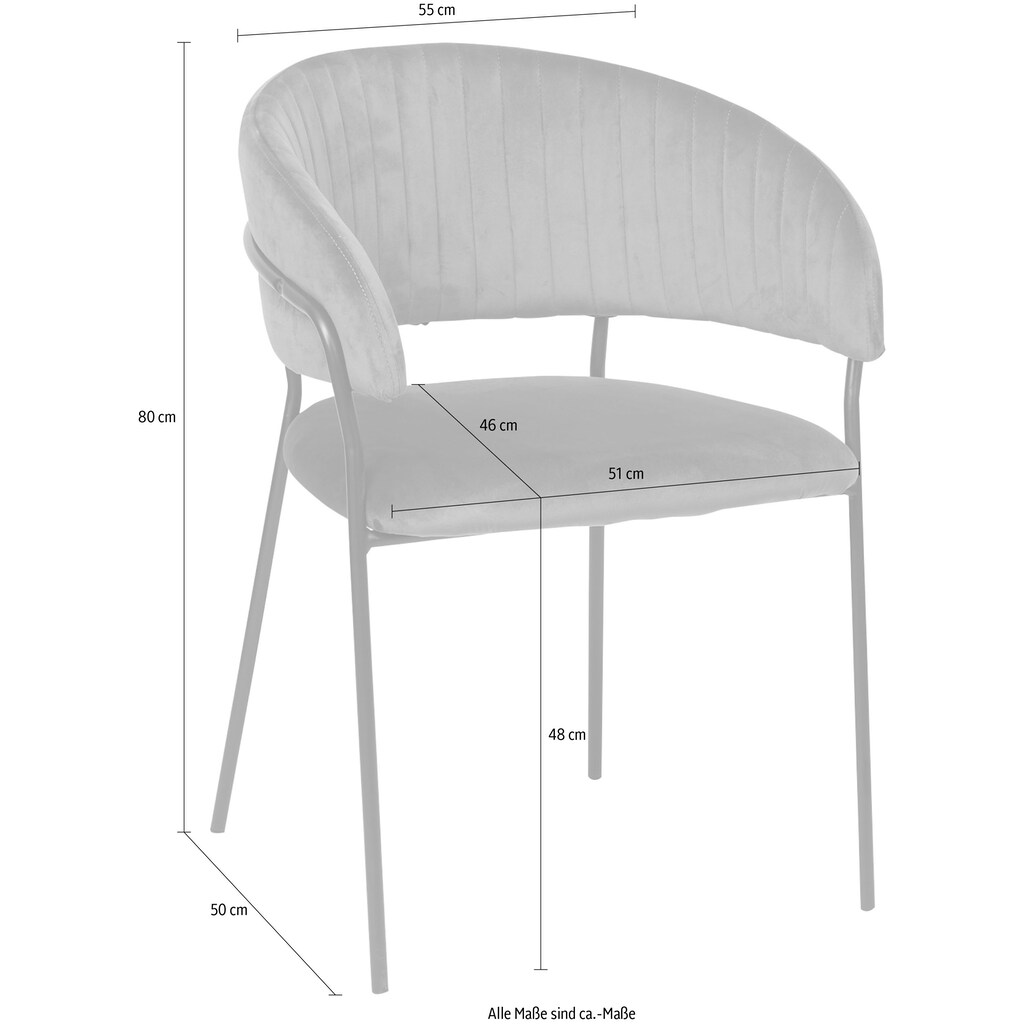 SalesFever Esszimmerstuhl, 1 St., Samt