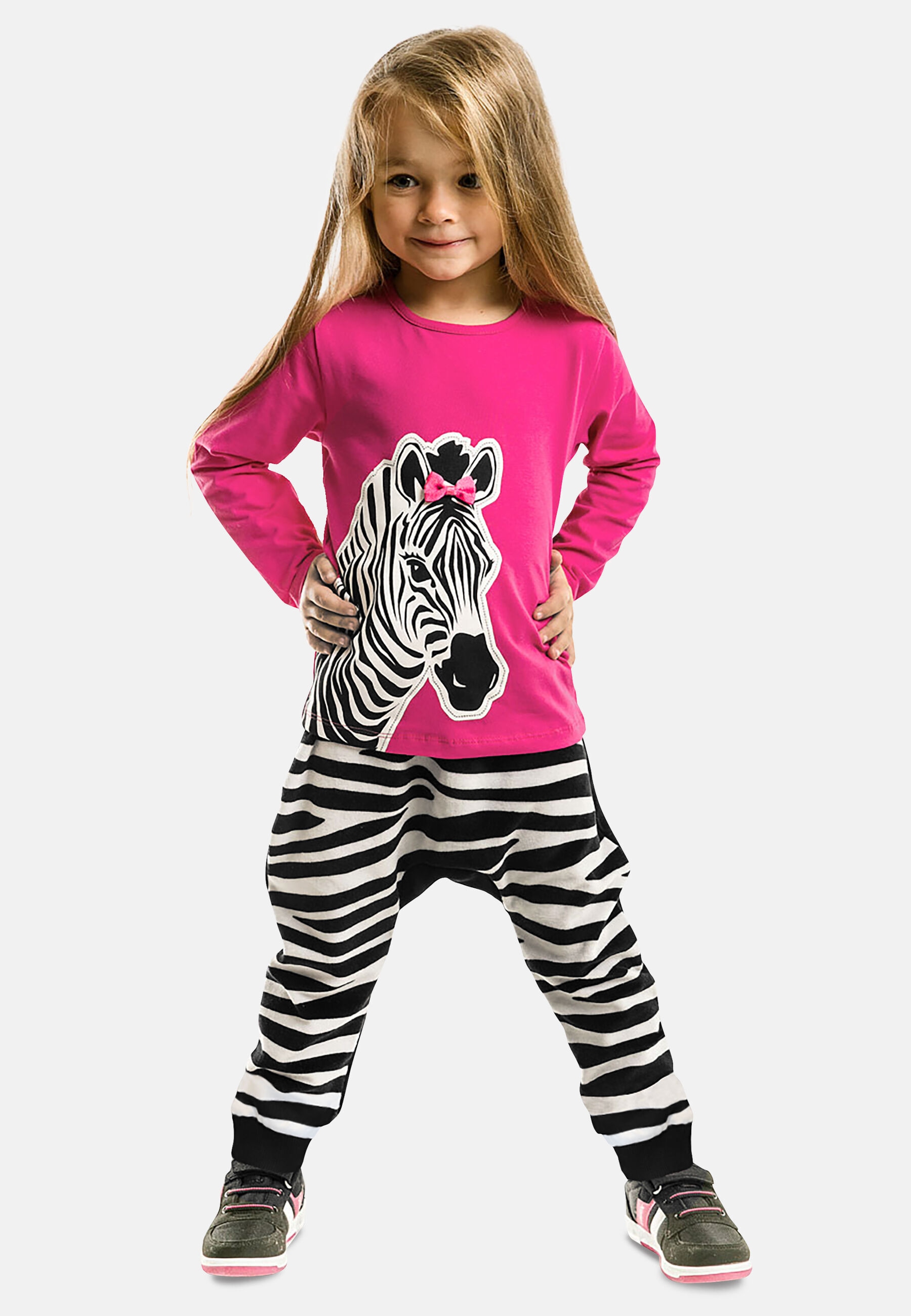 Denokids Hausanzug "Zebra", (2 tlg.), mit Animal-Print