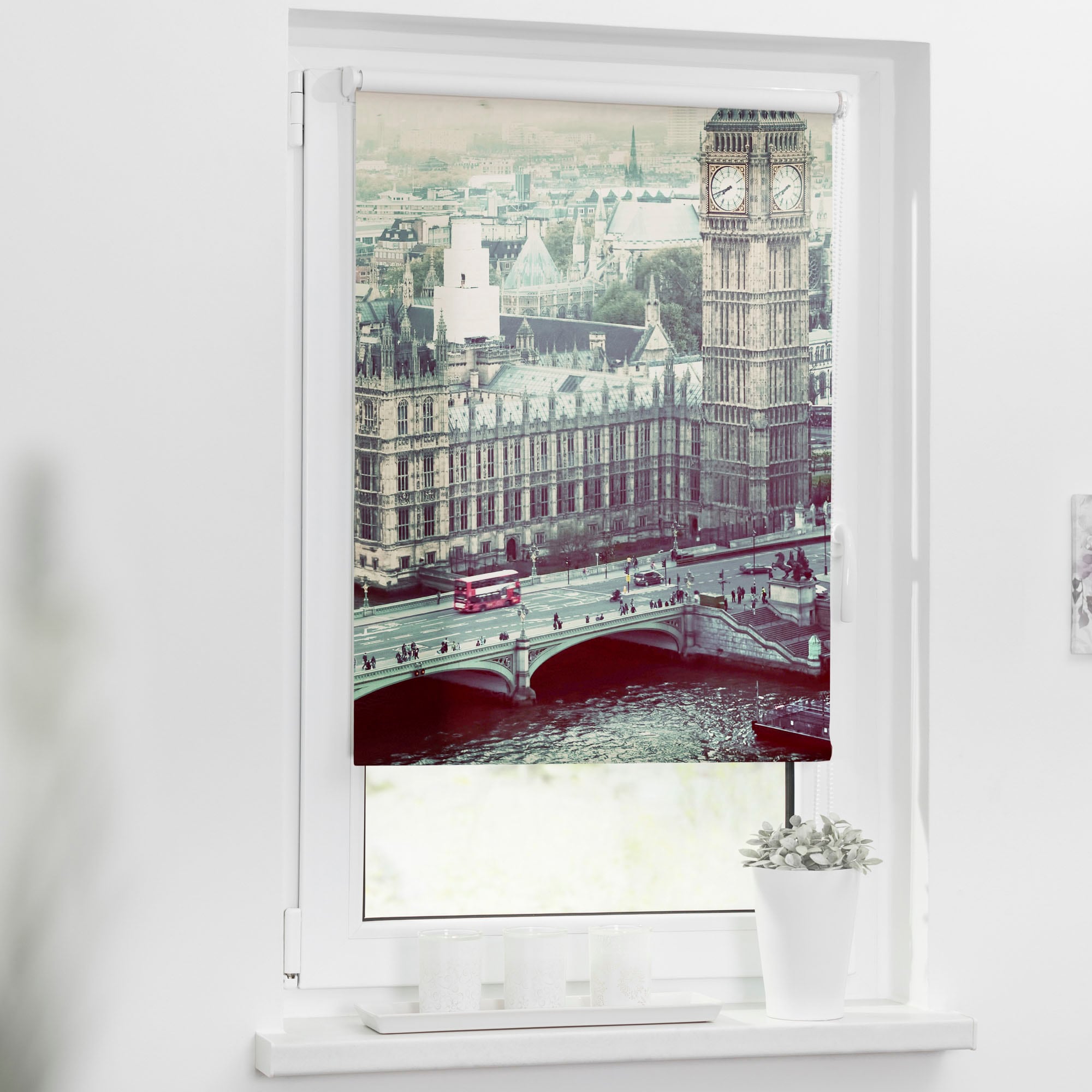 Motiv Westminster«, bedruckt Lichtschutz, London LICHTBLICK | Seitenzugrollo freihängend, BAUR ORIGINAL Bohren, ohne »Klemmfix
