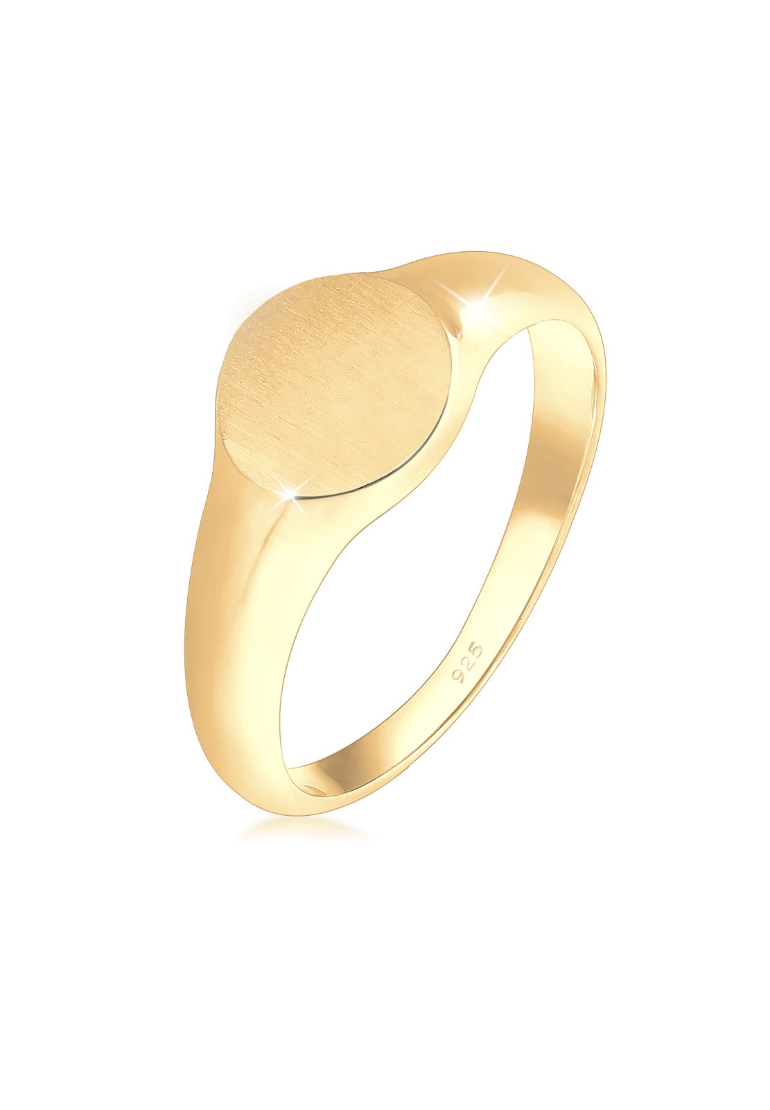 ELLI Damen Siegelring "Ring Siegelring Damen Royal Basic Design 925 Silber", 54, ohne Stein, Silber 925 (Sterlingsilber), gold, Silber 925