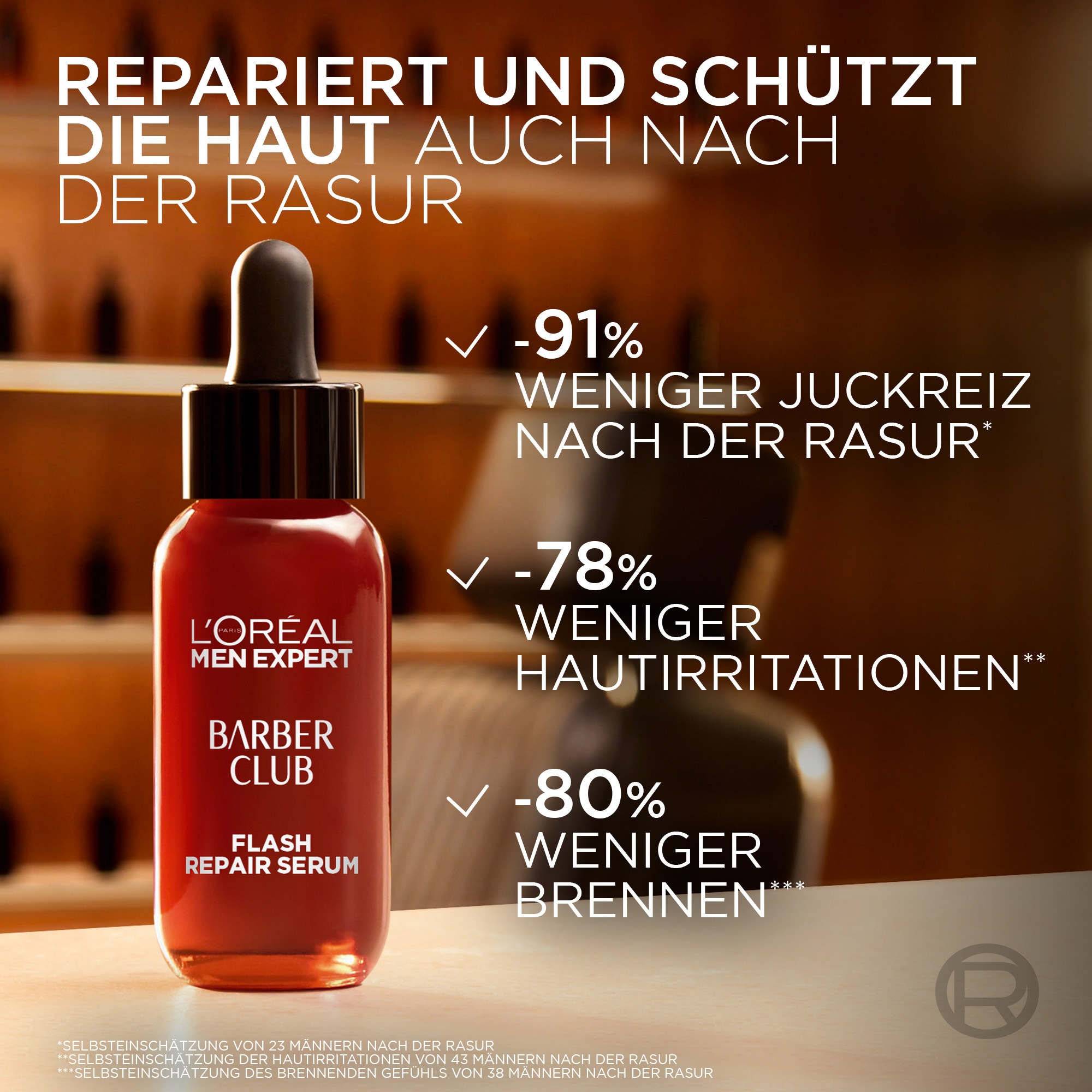 L'ORÉAL PARIS MEN EXPERT Bartserum »BARBER CLUB FLASH REPAIR SERUM« bei trockener und irritierter Männerhaut