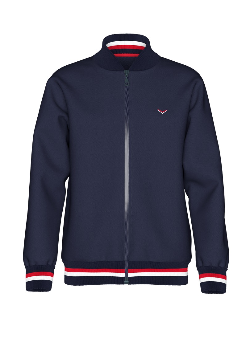 Trigema Sweater "TRIGEMA Collegejacke mit kontrastfarbigen Elementen"