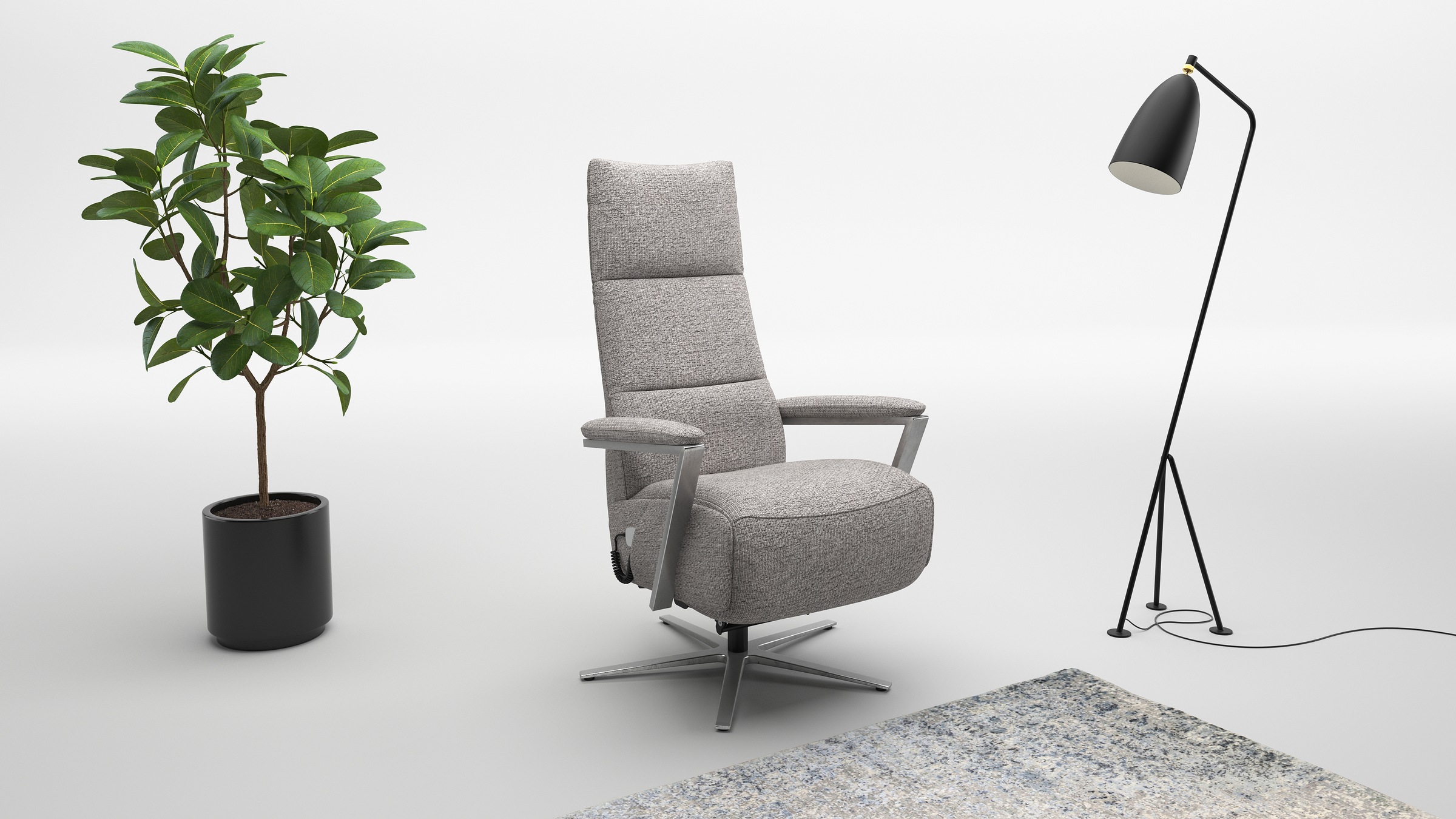 sit&more TV-Sessel "Vario Comfort, inkl. Kopfteilverstellung & 360 Drehfunktion" mit Herz-Waage-Funktion & 3 Motoren, Höhe der Armlehnen 60cm