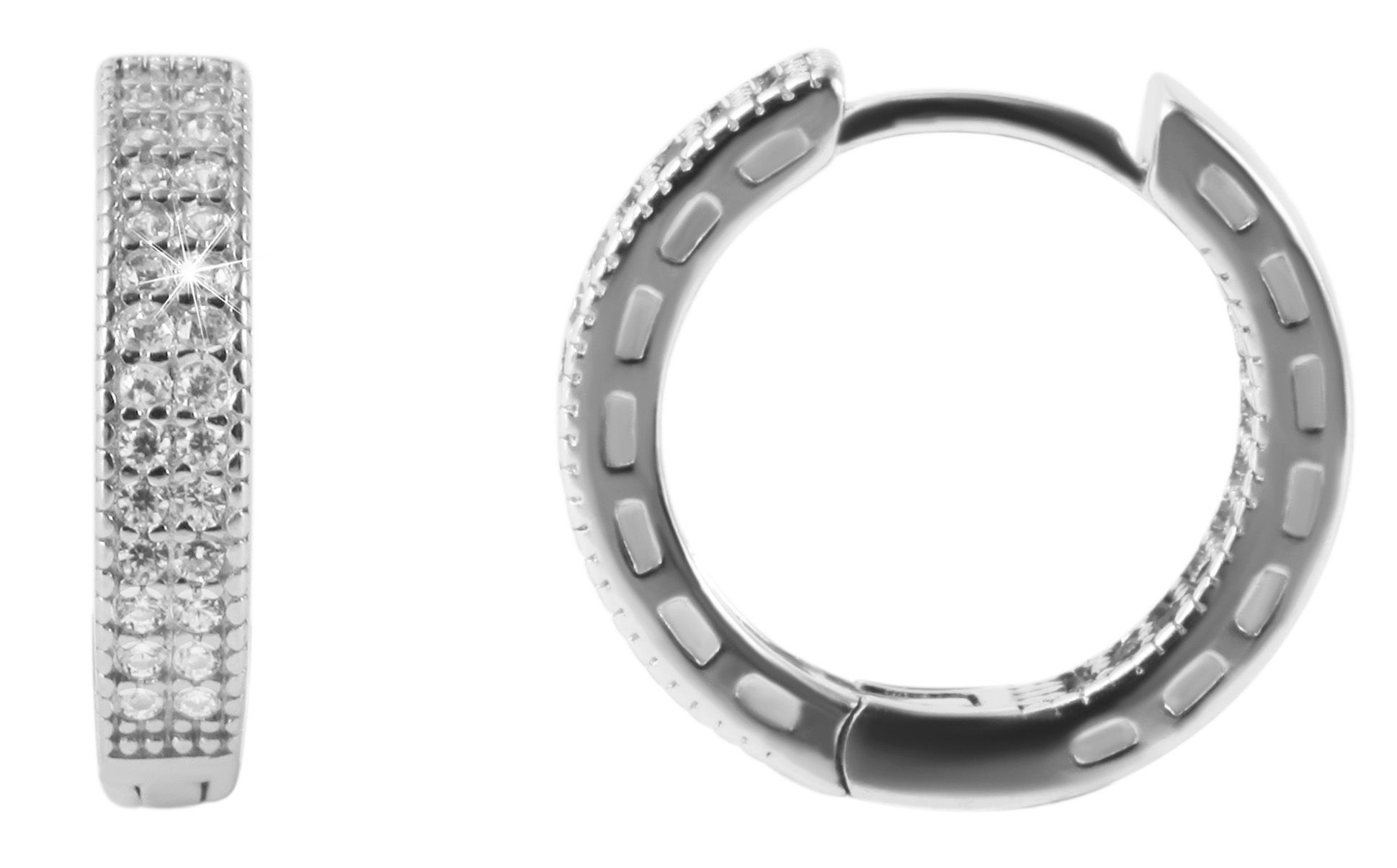 Adelia´s Klappcreolen »Damen Ohrringe – Klappcreole aus 925 Silber mit Zirkonia« Zum Verschenken an Menschen, die Ihnen am Herzen liegen