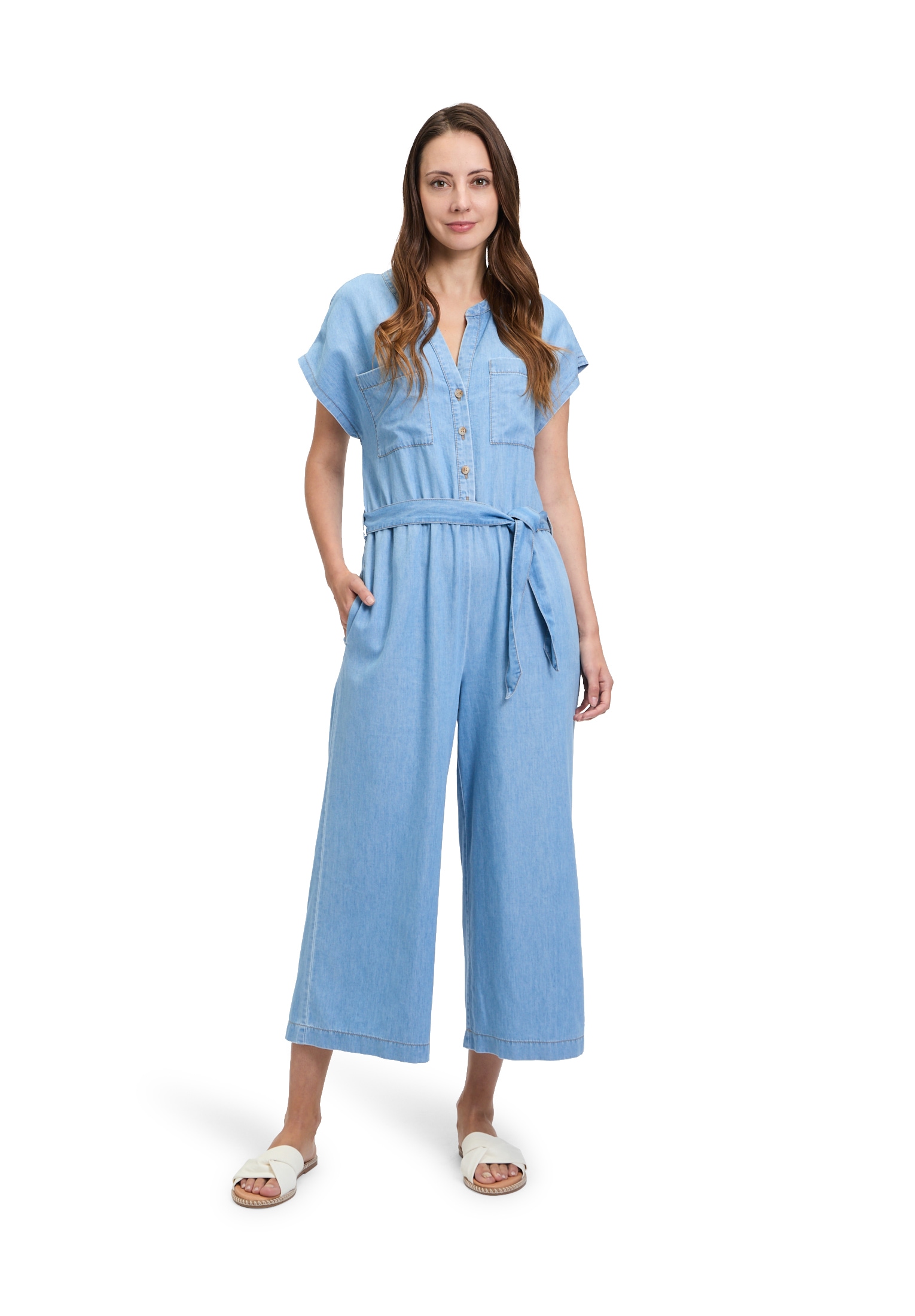 Betty&Co Overall »Betty & Co Jumpsuit mit aufgesetzten Taschen«, (1 tlg.), Nahtführung