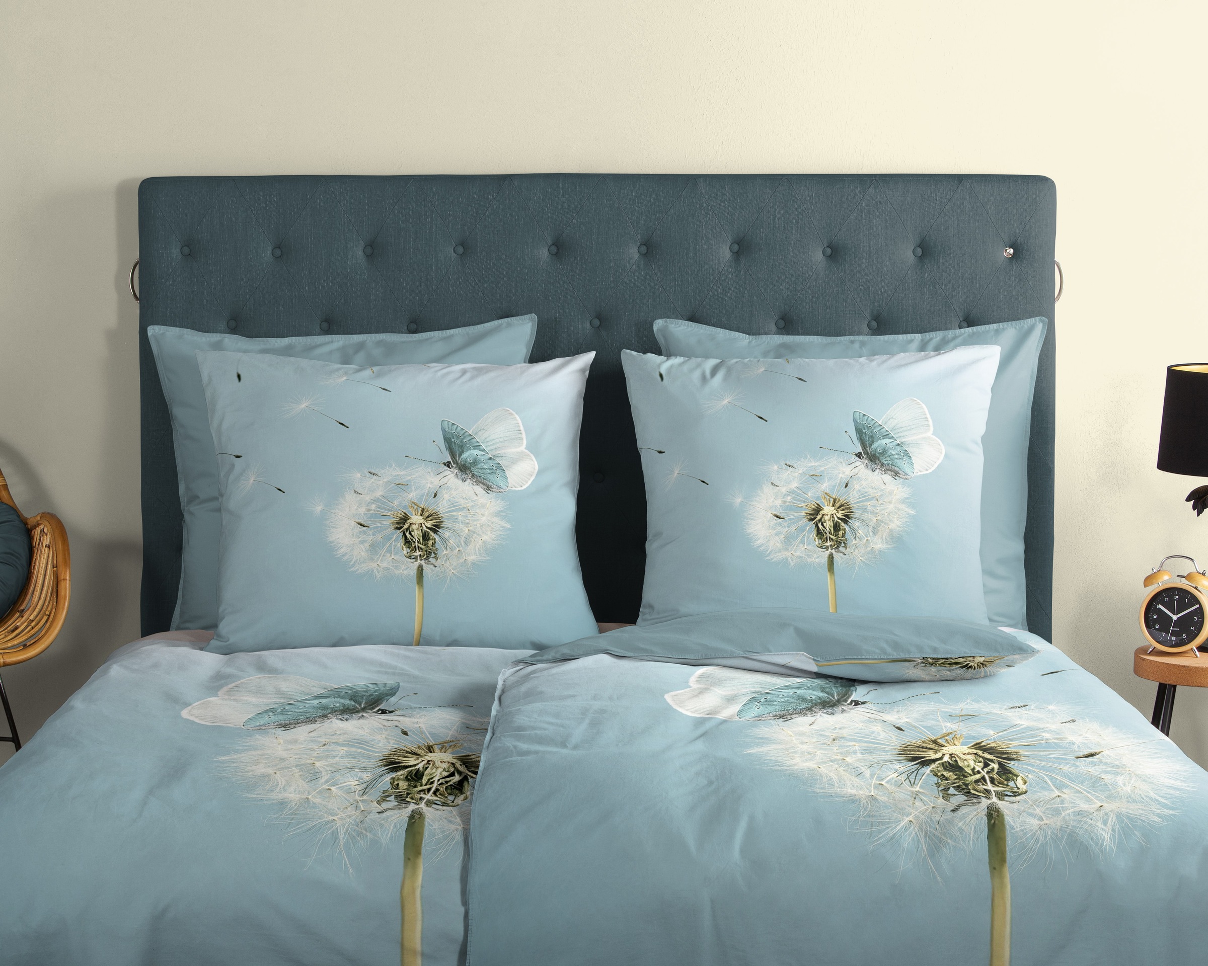 Thumbnail - good morning Wendebettwäsche "Papillon" 3 100% Baumwolle, Renforcé, Reißverschluss, Wendeoptik, Löwenzahn