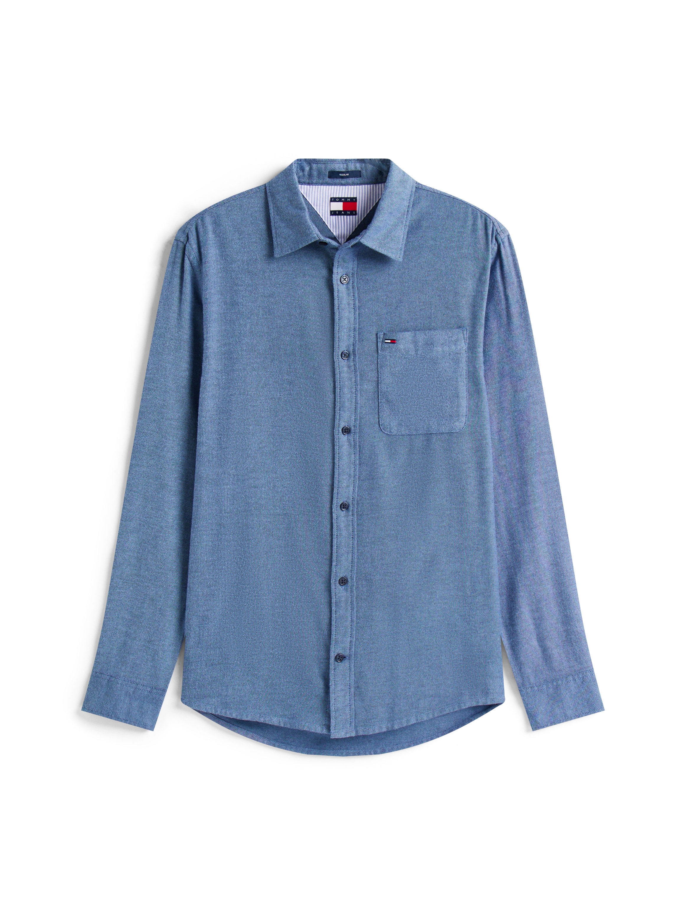 Tommy Jeans Flanellhemd »TJM FLANNEL«, regular fit, Langarmhemd, halbgespreizter Kragen