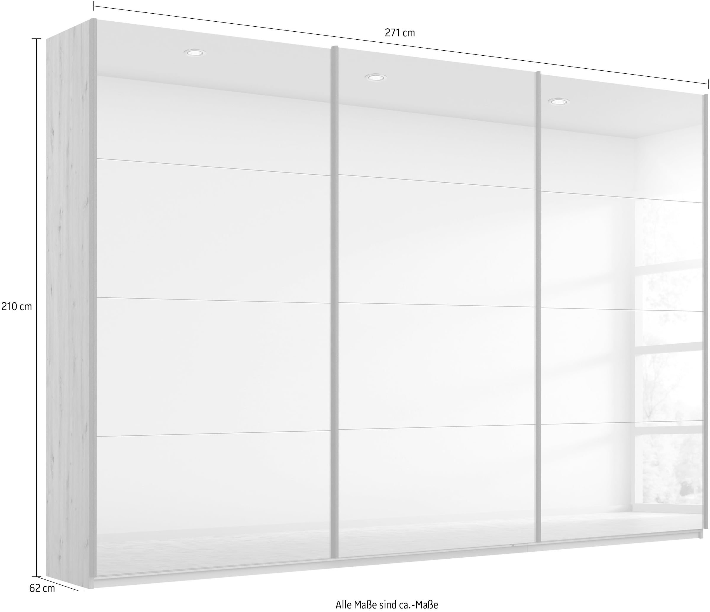 rauch Schwebetürenschrank »Kleiderschrank Schrank Garderobe ORACLE mit Spiegelfront«, inkl. Schubladen-Einsatz und extra Einlegeböden MADE IN GERMANY