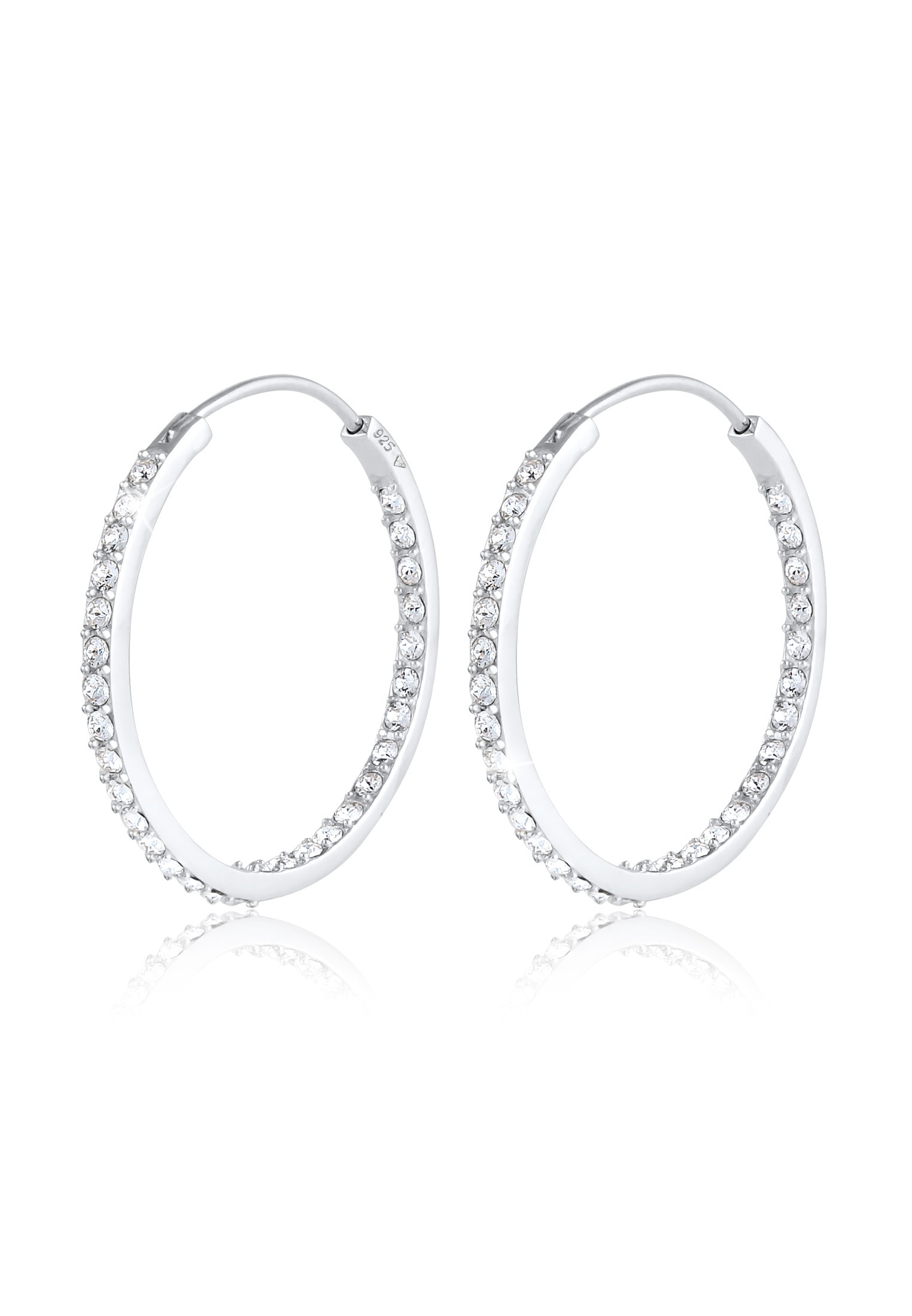 ELLI Creolen Funkelnd Hoop Earrings Silver Onesize