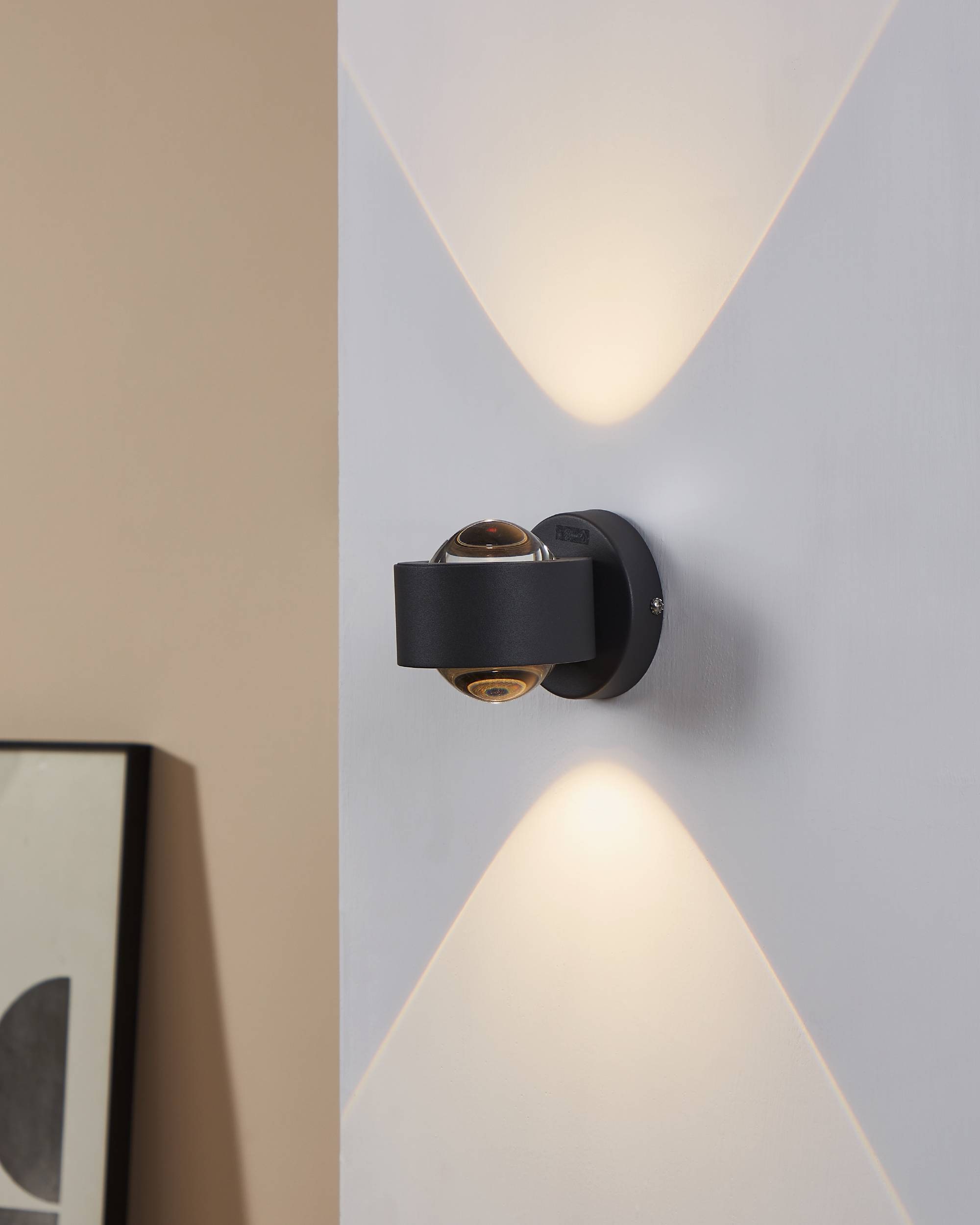 EGLO Wandleuchte »Ono 2 Wandlampe, Aluminium und Kunststoff, Wohnzimmerlampe, Lampe« LED-Modul 1 Stk. Warmweiß Wand-/Deckenleuchte - L9 x H8 x AL13 cm - anthrazit - 2X2,5W inkl.