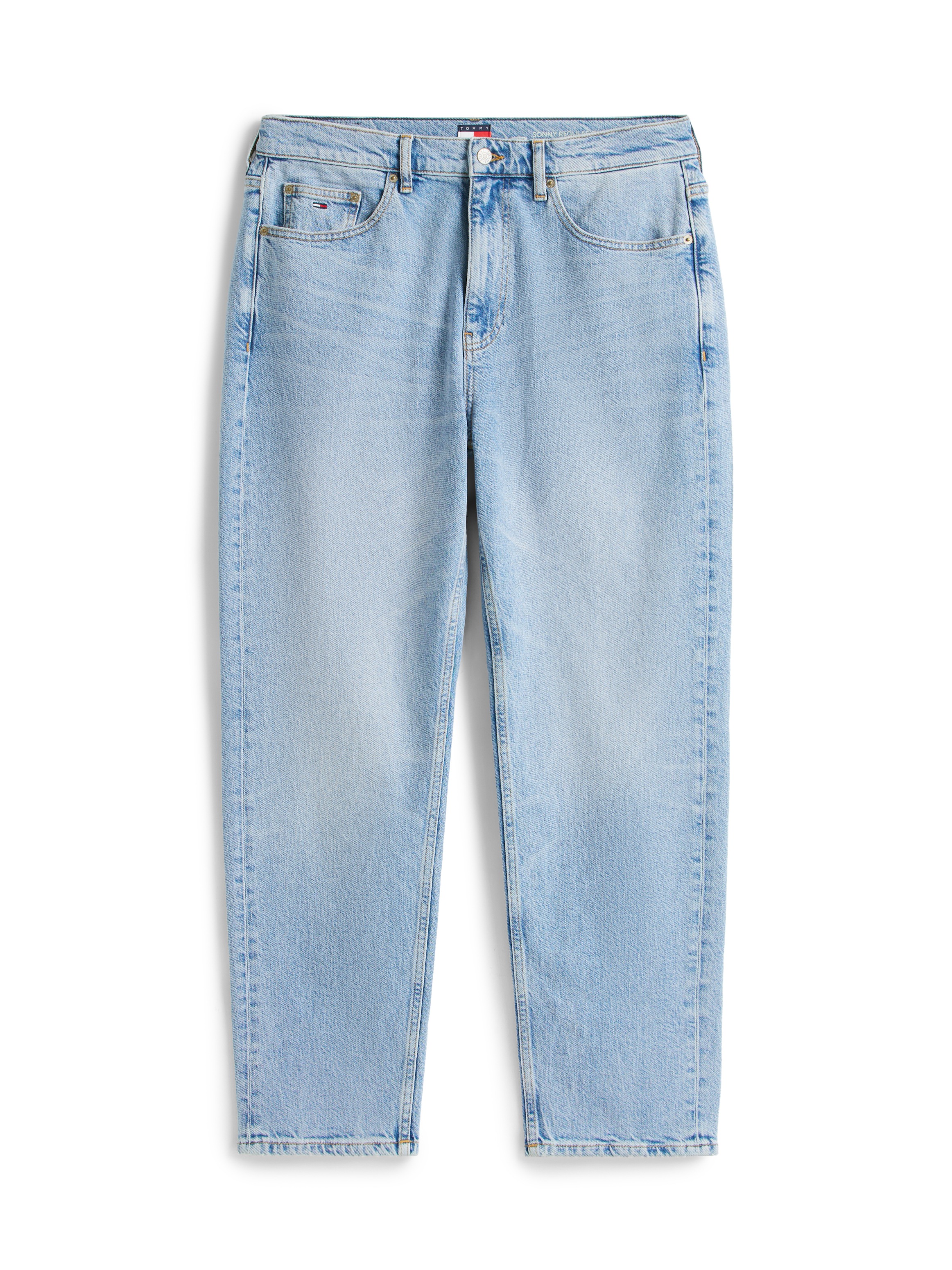 Regular-fit-Jeans TOMMY JEANS "SONNY", Herren, Gr. 31, Länge 32, denim light, Denim/Jeans, Obermaterial: 81% Baumwolle, 18% Lyocell, 1% Elasthan, regular fit, Jeans, Tapered Leg, mit Fade-Effekten 5