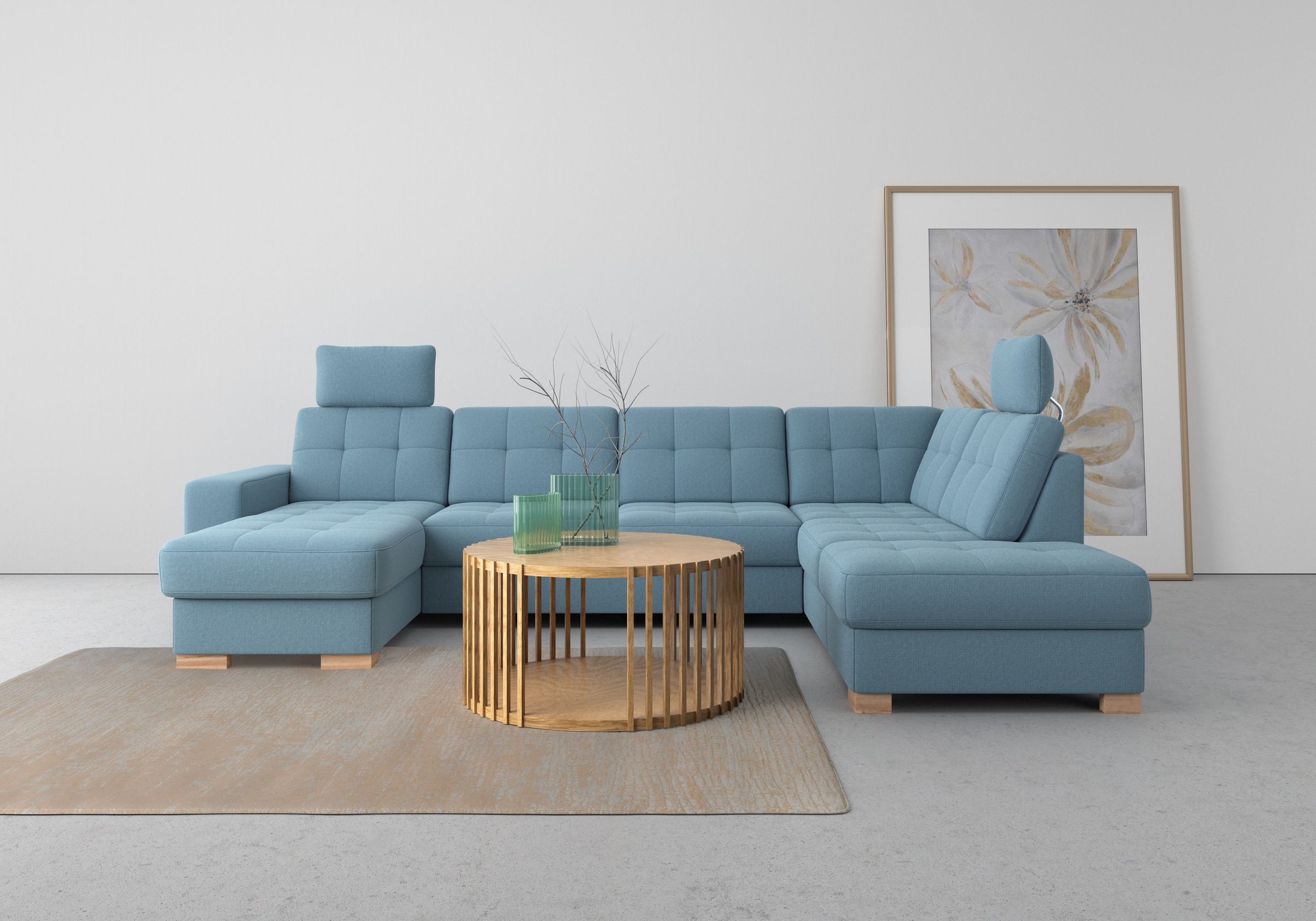 sit&more Wohnlandschaft "Quincy U-Form" wahlweise mit Schlaffunktion und Bettkasten