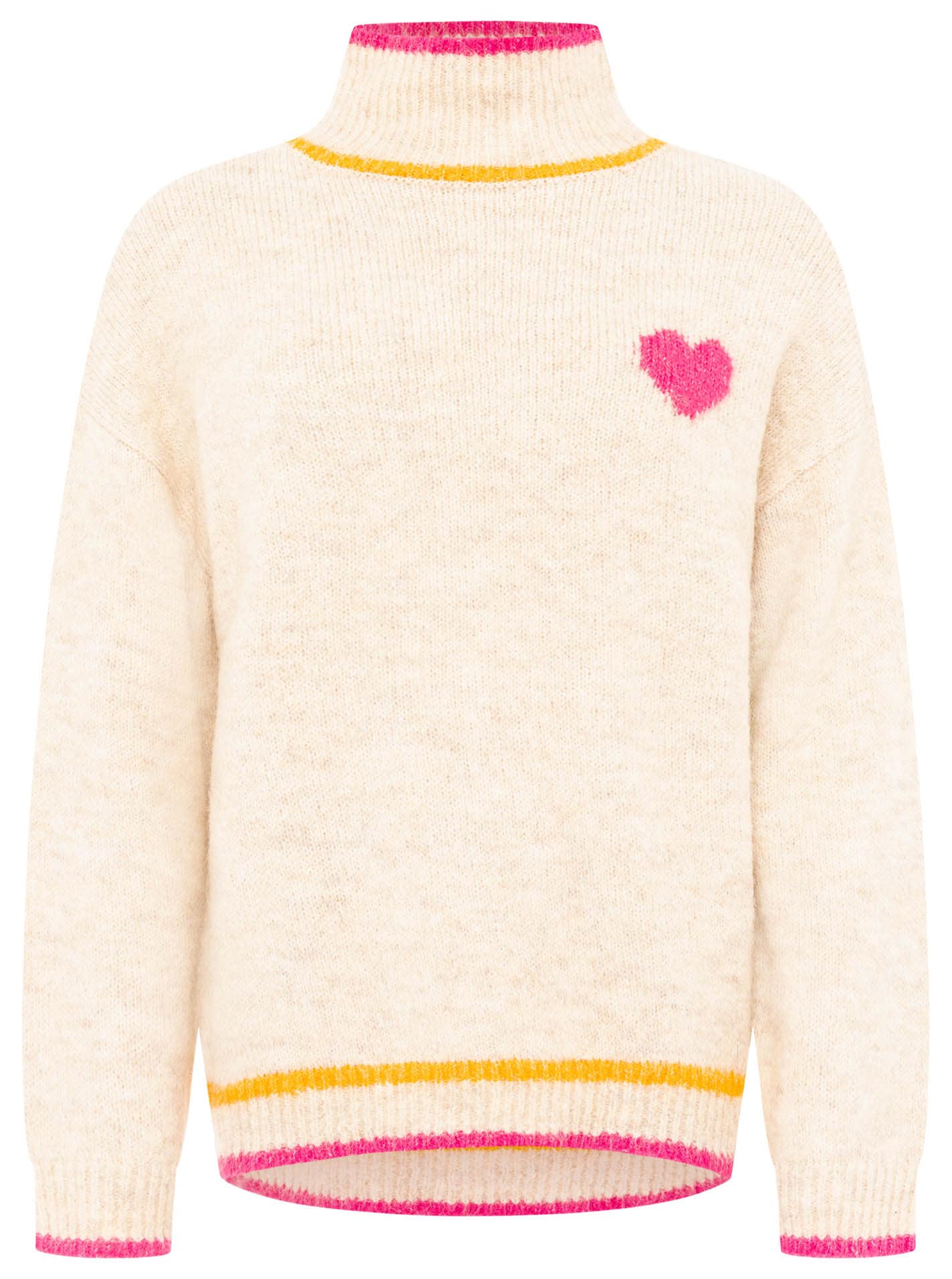 Zwillingsherz Stehkragenpullover »"Heart"« mit Herz und farbigen Streifen, hoher Kragen, oversize