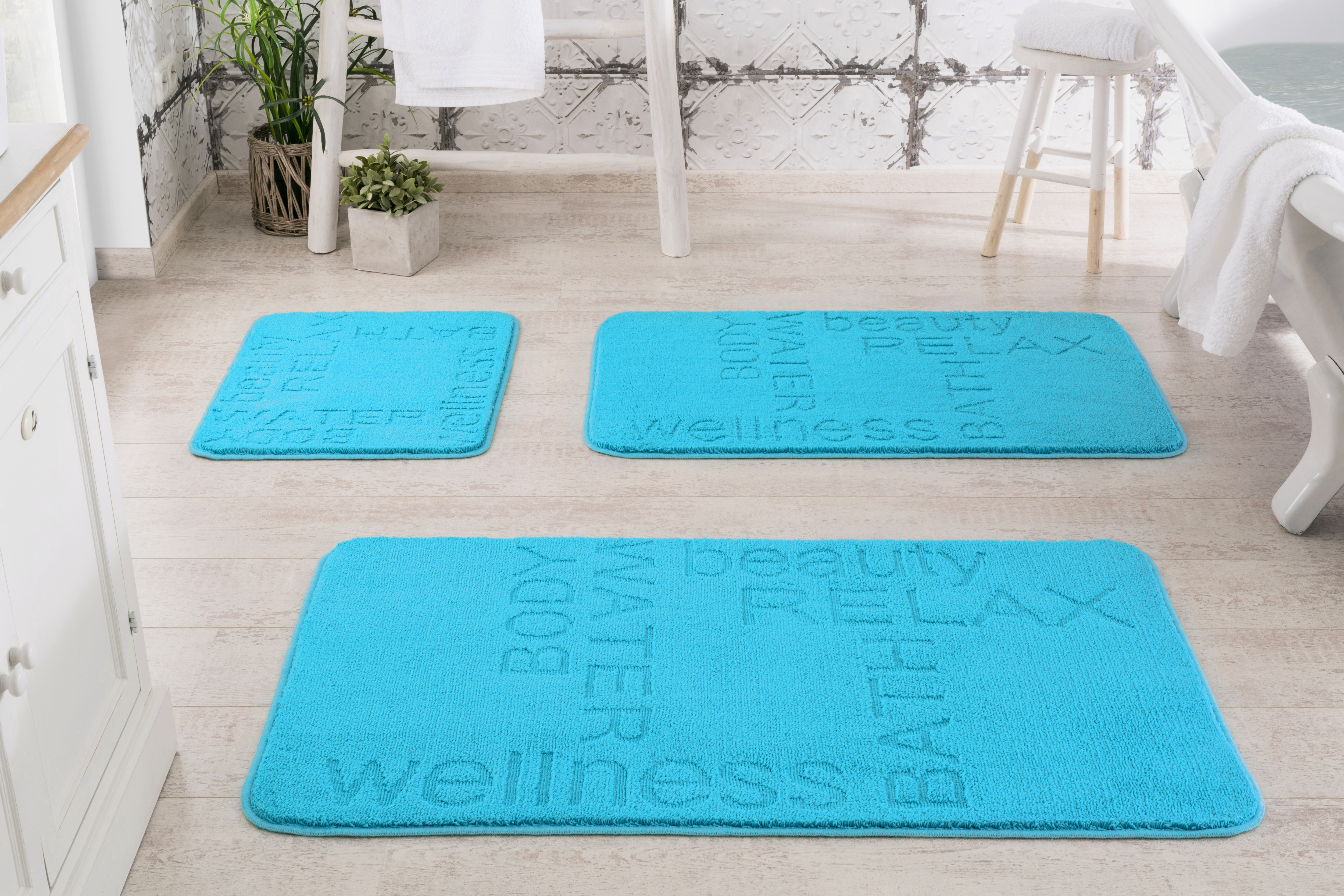 Linea Due Badematte "Feeling" Höhe 18 mm rutschhemmend beschichtet fußbodenheizungsgeeignet