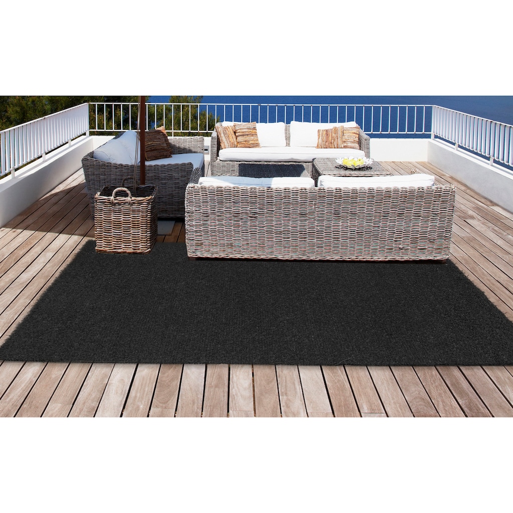 Andiamo Kunstrasen »Black«, rechteckig, Wetterfest, Balkon geeignet, integrierte Drainage, Garten, Terrasse