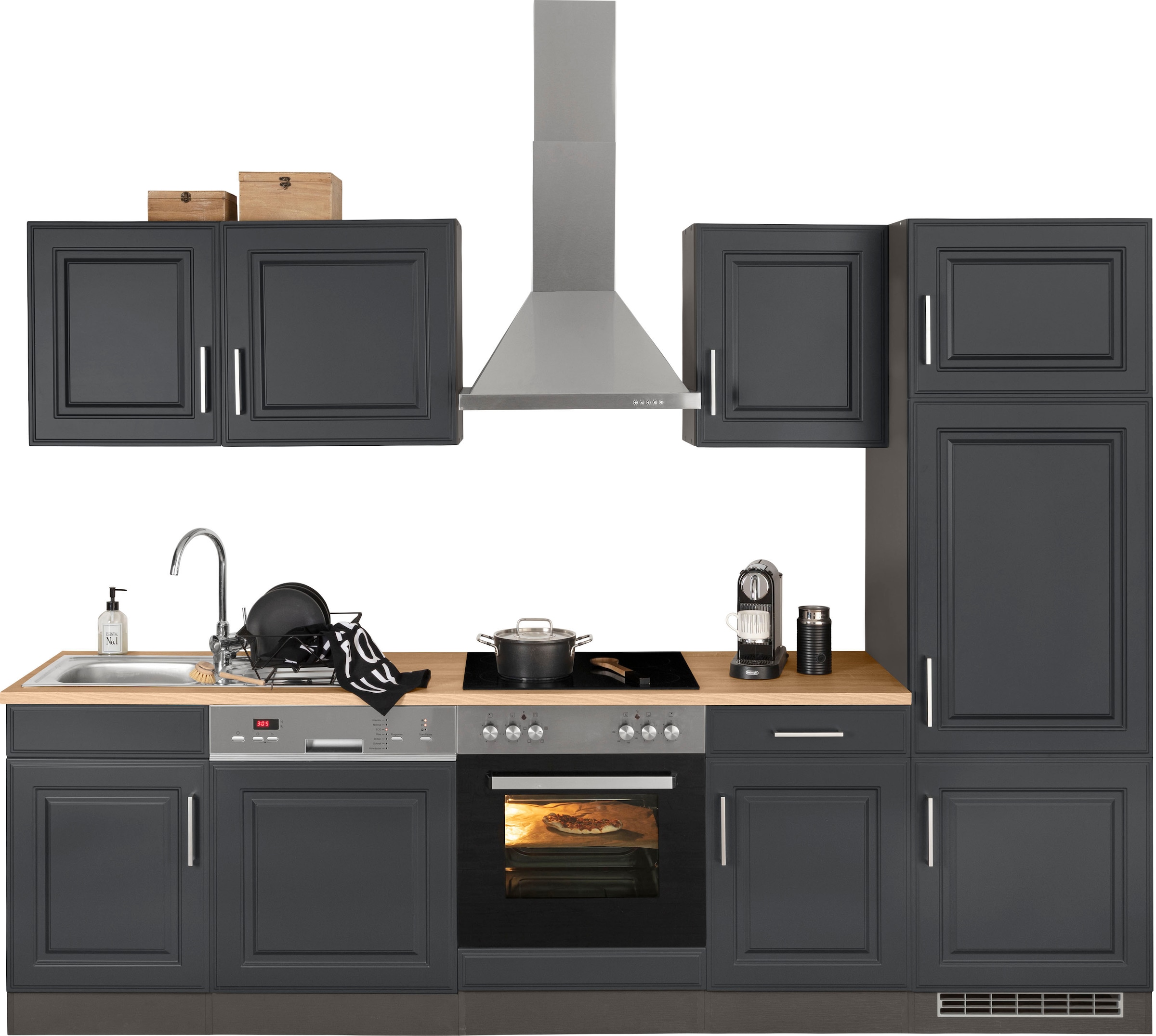 HELD MÖBEL Küchenzeile "Stockholm", Breite 280 cm, mit hochwertigen MDF Fro günstig online kaufen