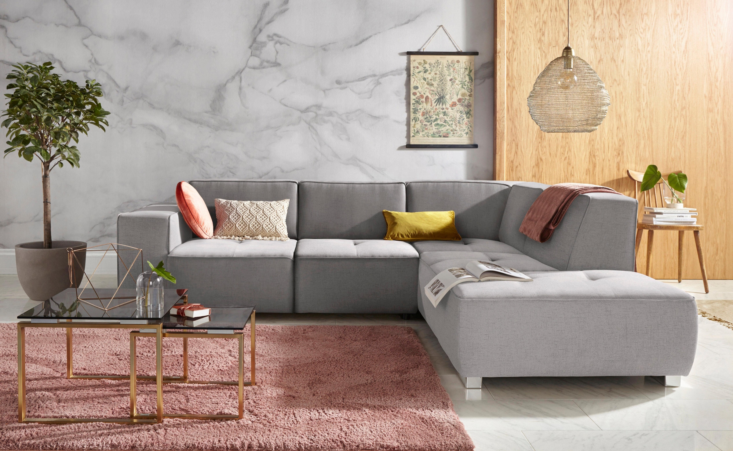 Home affaire Ecksofa "Sapporo L-Form" wahlweise Bettfunktion oder Sitztiefe günstig online kaufen