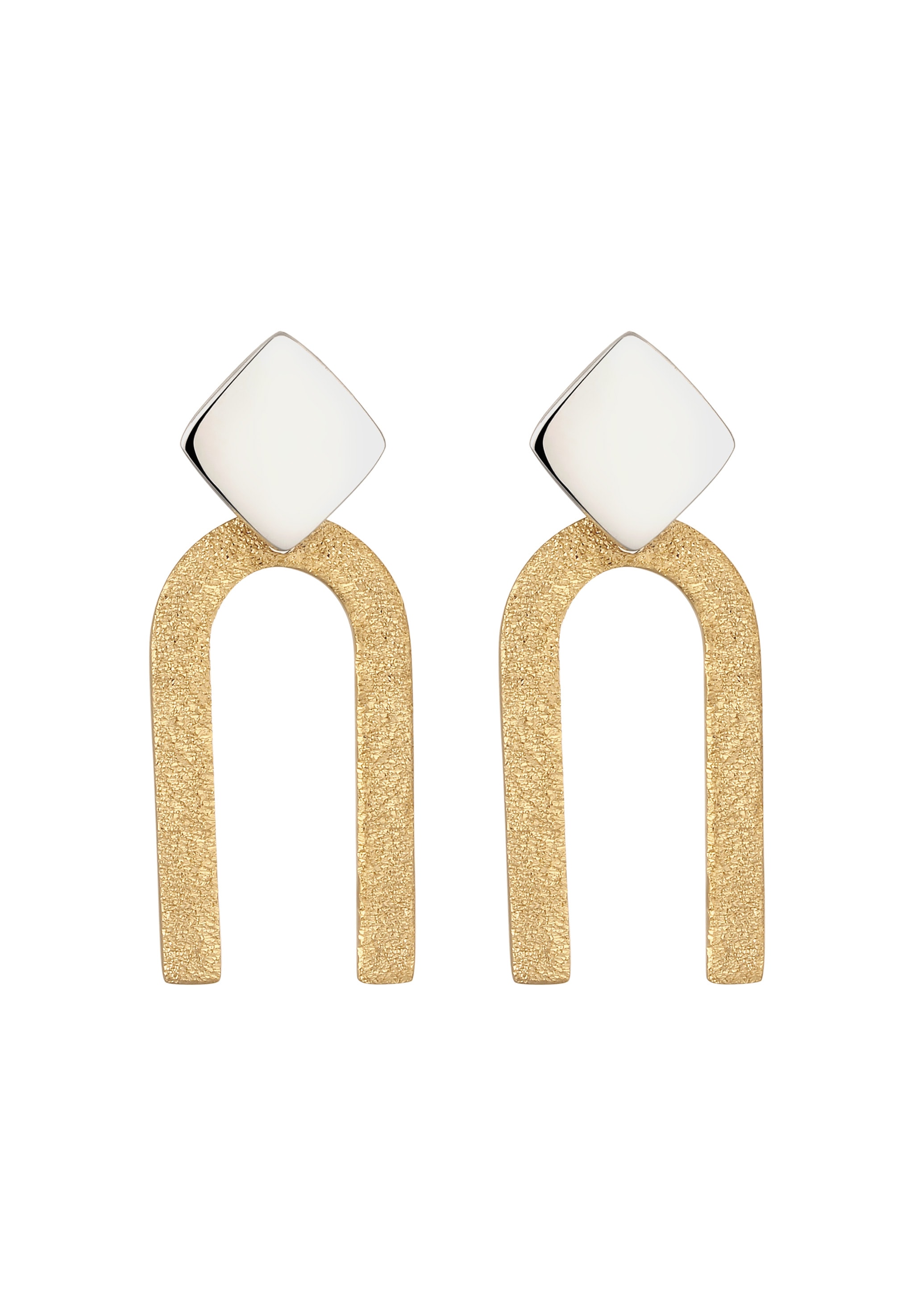 Elli Paar Ohrstecker »Ohrringe Ohrstecker U-Form Bicolor 925 Sterling Silber«