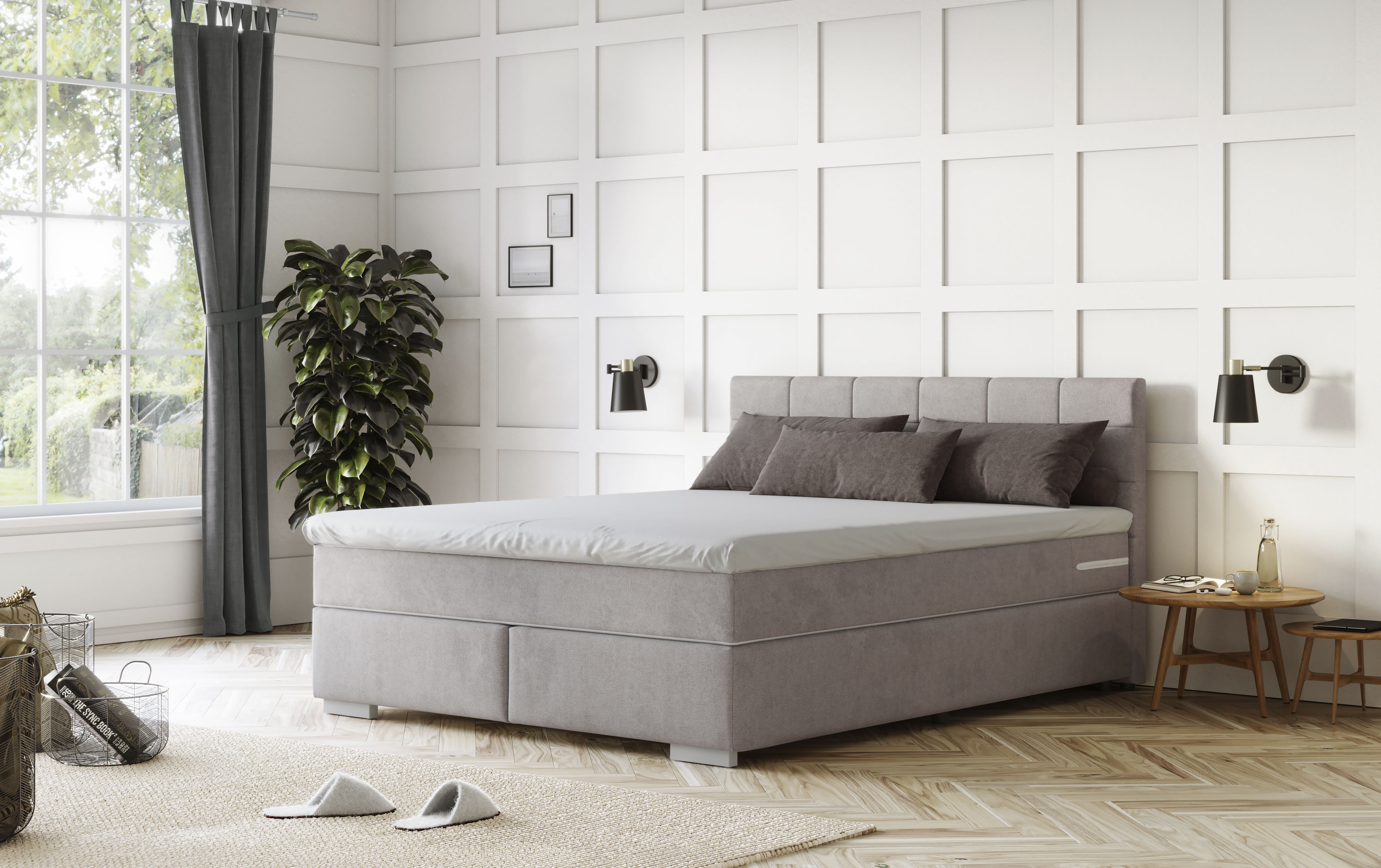 COTTA Boxspringbett "Simba erhältlich in verschiedenen Breiten, Farben und Härtegraden" Bezugsstoff: Struktur fein
