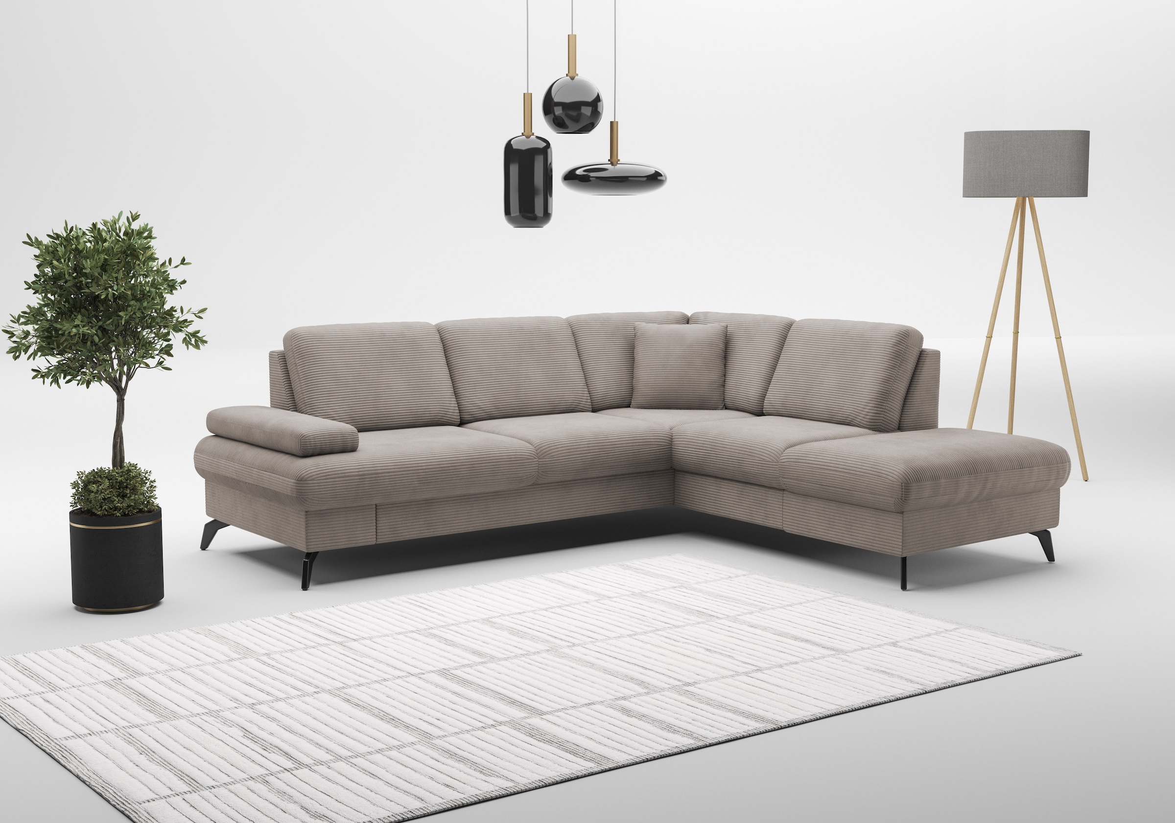 sit&more Ecksofa "Morris Jubi L-Form, B: 238 cm" mit Armteilfunktion & 1 Zierkissen, optional Schlaffunktion