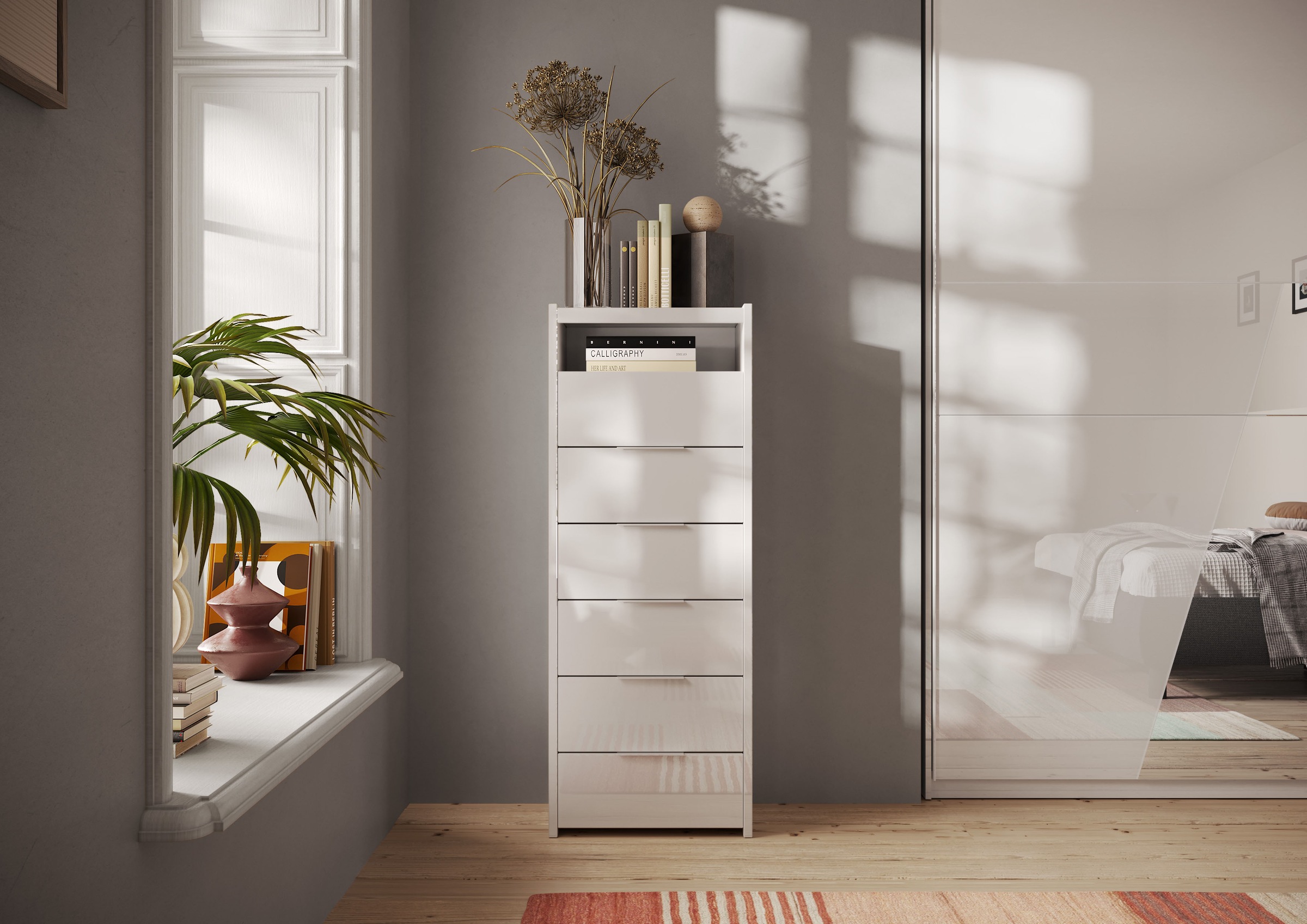 INOSIGN Kommode "Malmo, Schubkastenkommode B/T/H 52/40/135 cm, mit 6 Schubk günstig online kaufen