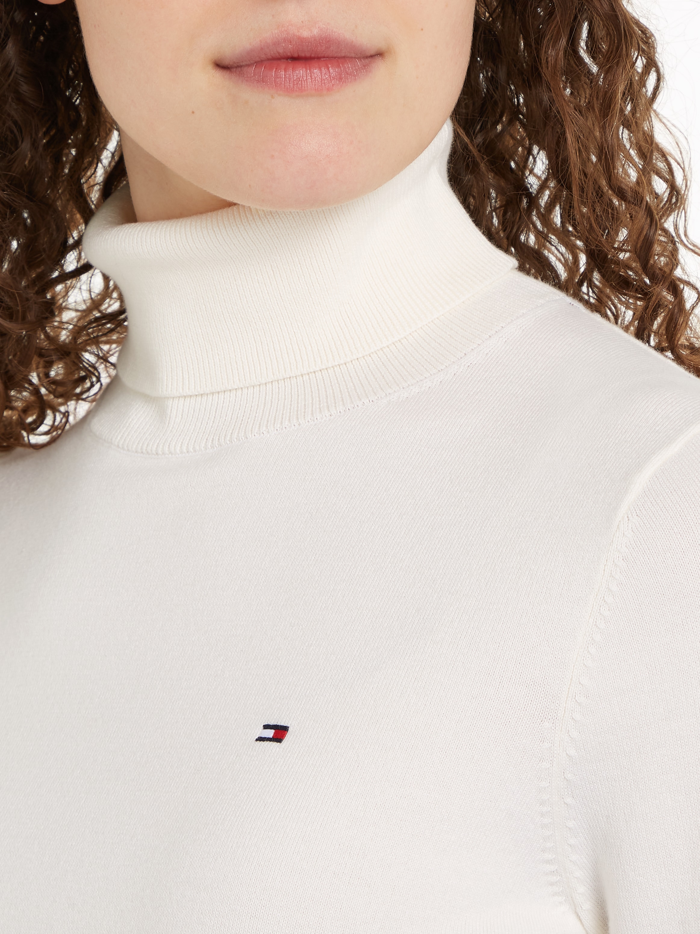 Tommy Hilfiger Strickpullover "CO JERSEY STITCH ROLL-NK SWT", mit Rollkrage günstig online kaufen