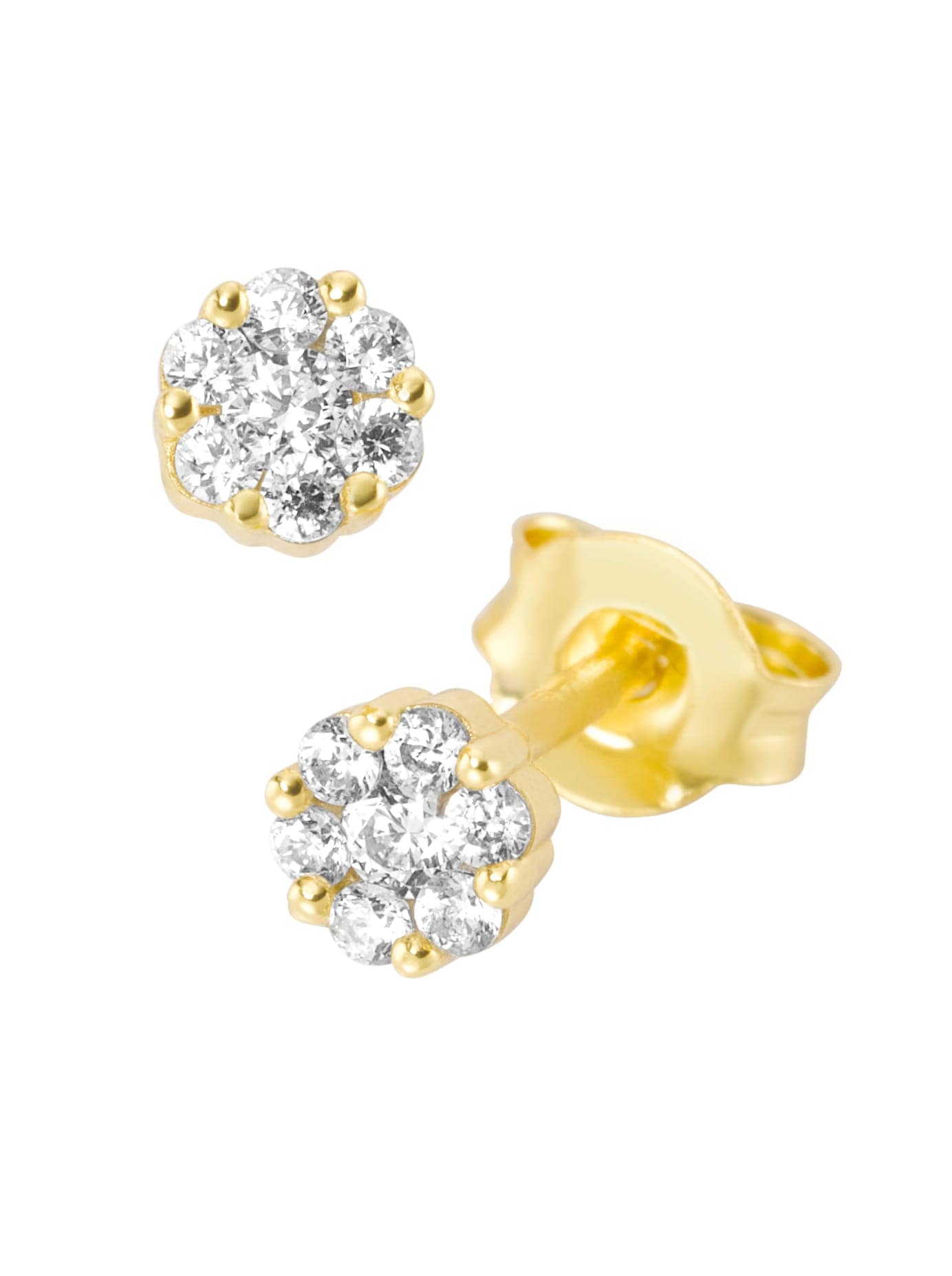 Lady Silver 925 Gold-Plated Stud Earrings 2