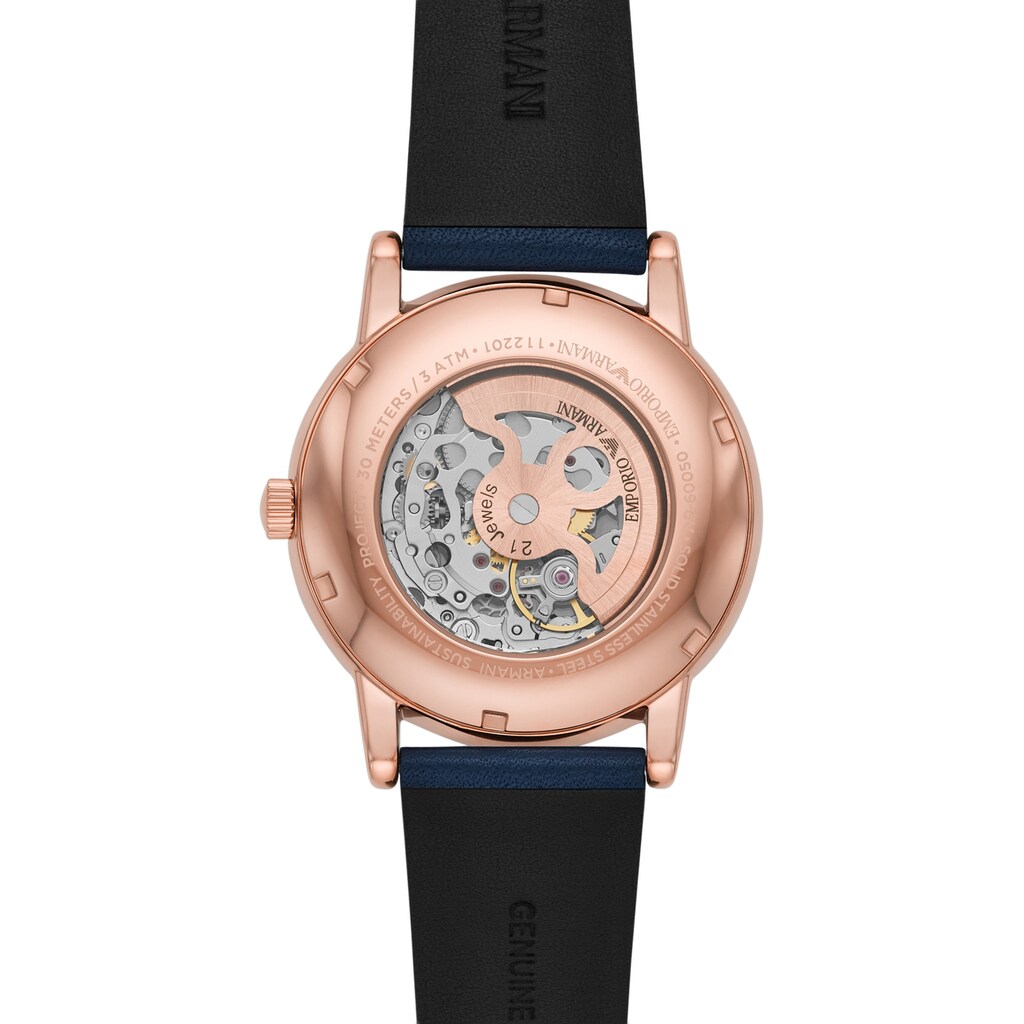 Emporio Armani Automatikuhr »AR60050«, Armbanduhr, Mechanische Uhr, Herrenuhr, analog