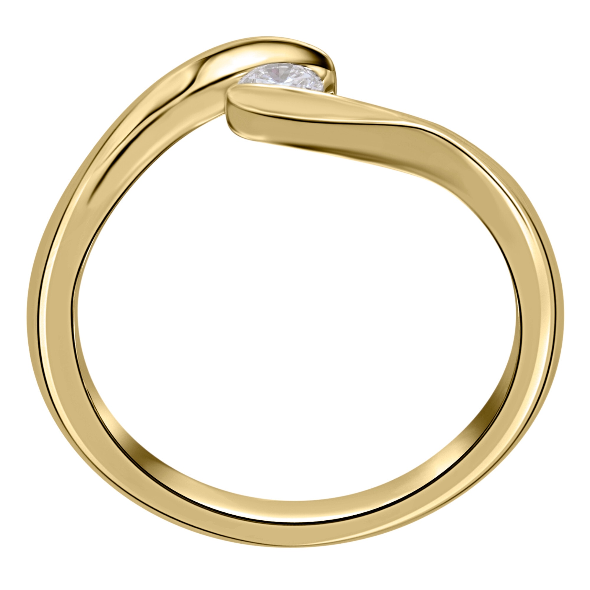 ONE ELEMENT Diamantring »0,05 ct Diamant Brillant Spannfassung Ring aus 750 Gelbgold«, Damen Gold Schmuck Spannfassung