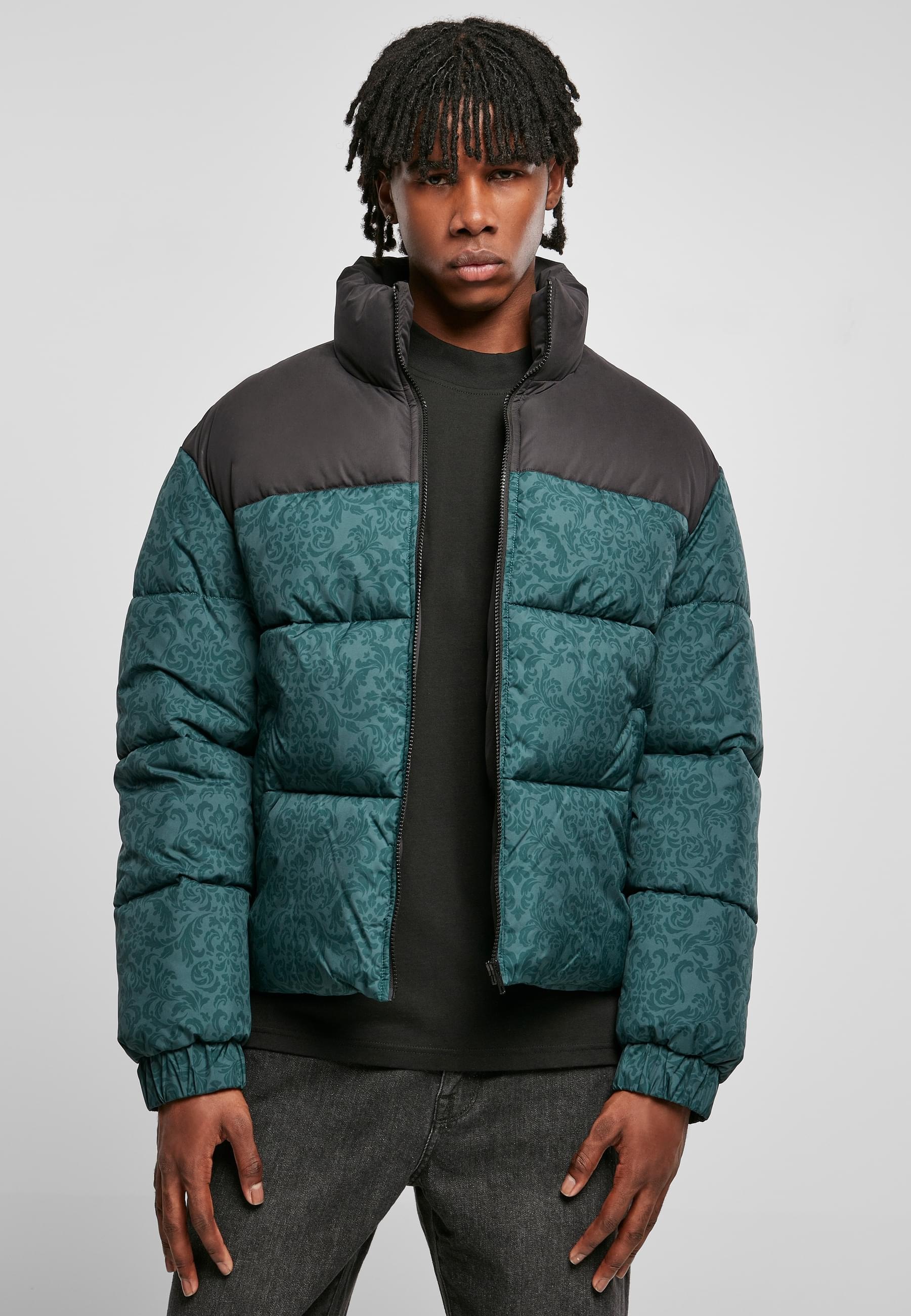 URBAN CLASSICS Winterjacke »Urban Classics Herren AOP Retro Puffer Jacket«, (1 St.), ohne Kapuze