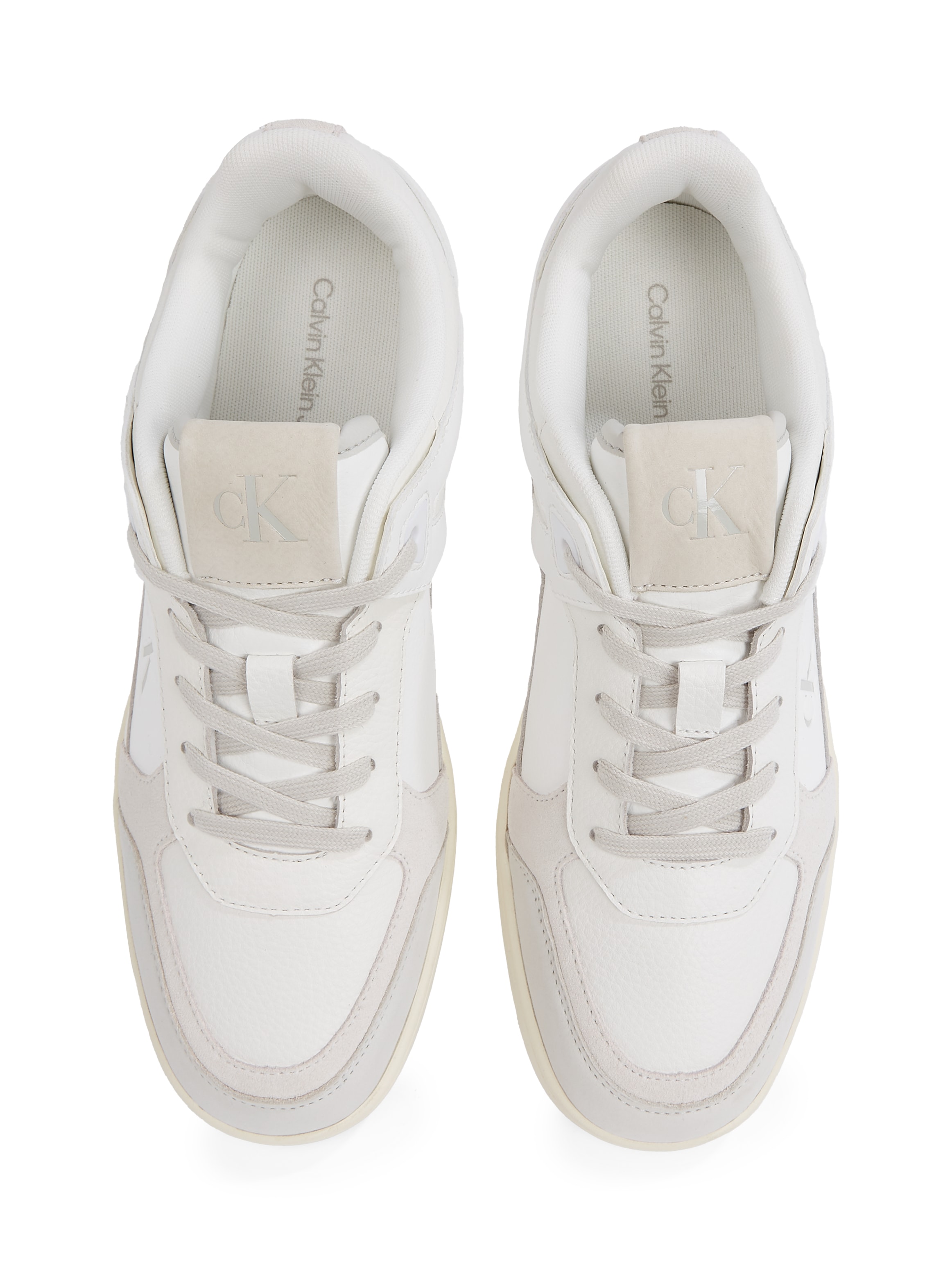 Calvin Klein Jeans Sneaker »BASKET CUP LOW LACEUP LTH MIX«, Basket-Sneaker, Schnürschuh, Halbschuh, Freizeitschuh mit CK Logo