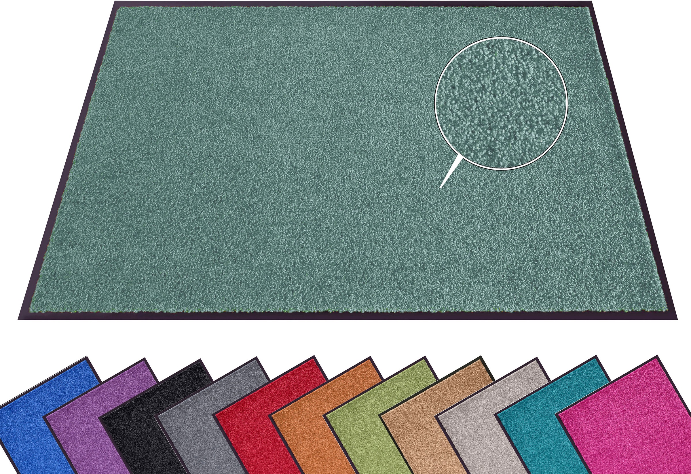 Fußmatte HANSE HOME, B:40cm H:7mm L:60cm, grün, Kunstfaser, Flur, Teppiche, "Wash & Clean", Schmutzfangmatte, Türmatte, In- und Outdoor, Teppich,