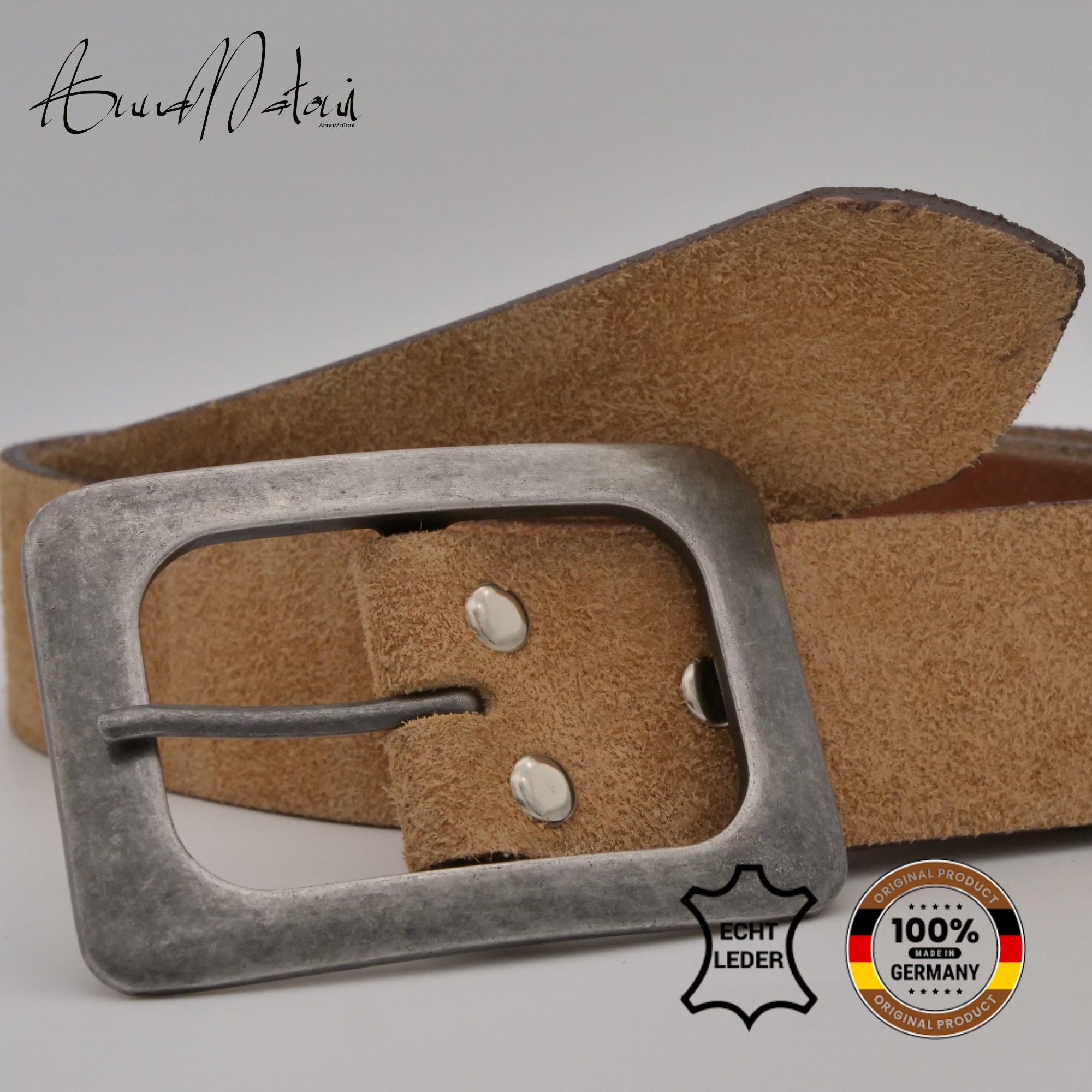 AnnaMatoni Ledergürtel »AnnaMatoni Damen Ledergürtel in hochwertigem Velour Leder 4cm«