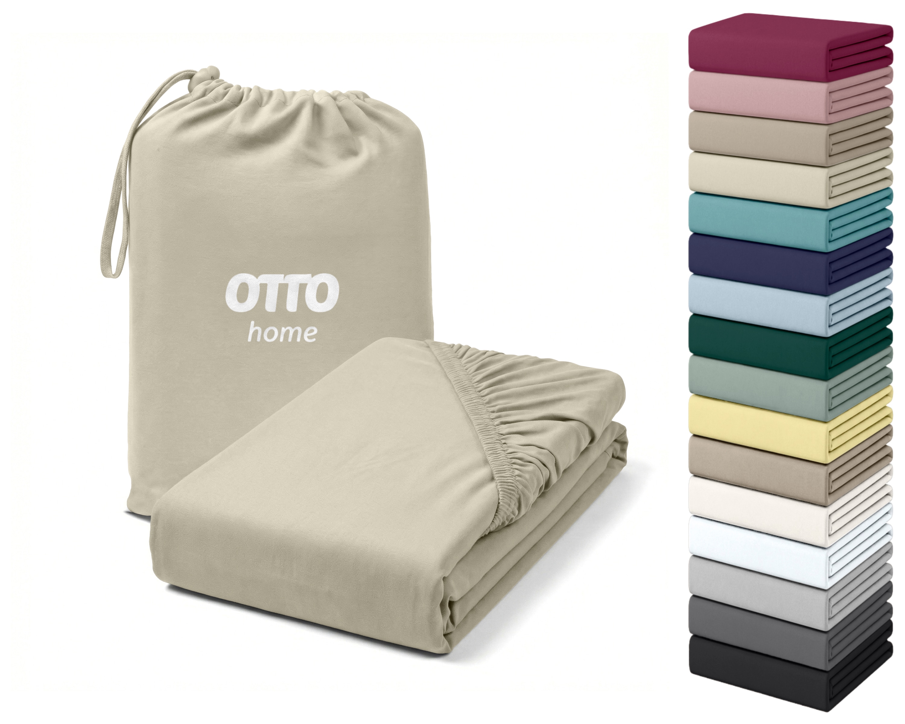 OTTO home Spannbettlaken "Cremona, Basic & Premium Qualität mit Elasthan" Bettlaken für Matratzen von 20-25 cm Höhe, 96% Baumwolle & 4% Elasthan
