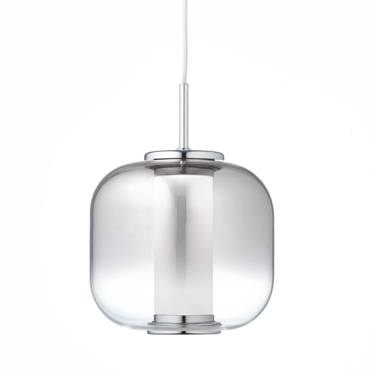 Brilliant Pendelleuchte »Rafa« 1 Stk. Warmweiß LED Hängelampe 1flg chrom/rauchglas